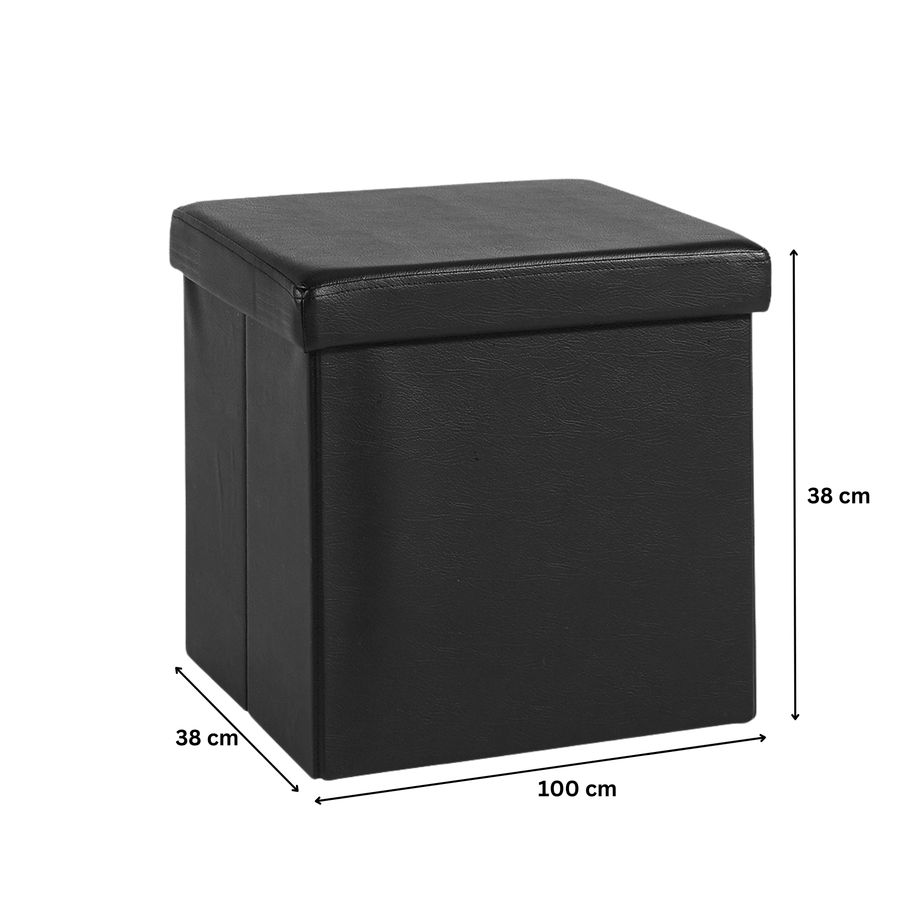 Folding Ottoman Chest Home Furniture Solid Sturdy Storage Space Saving Box - Picture 5 of 14