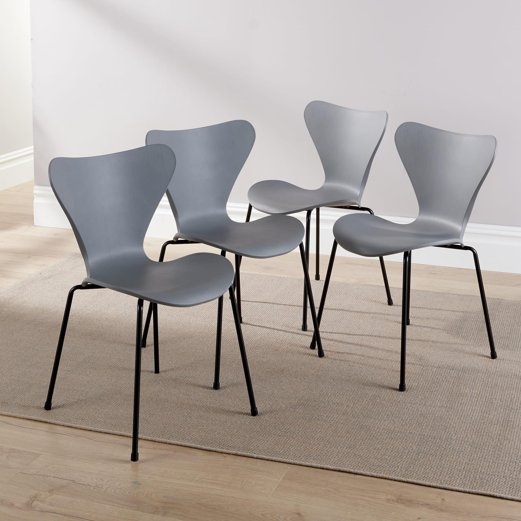 Dining Table Set - 120cm White Top Wooden Legs With 4 Kitchen Chairs Furniture - Picture 43 of 79