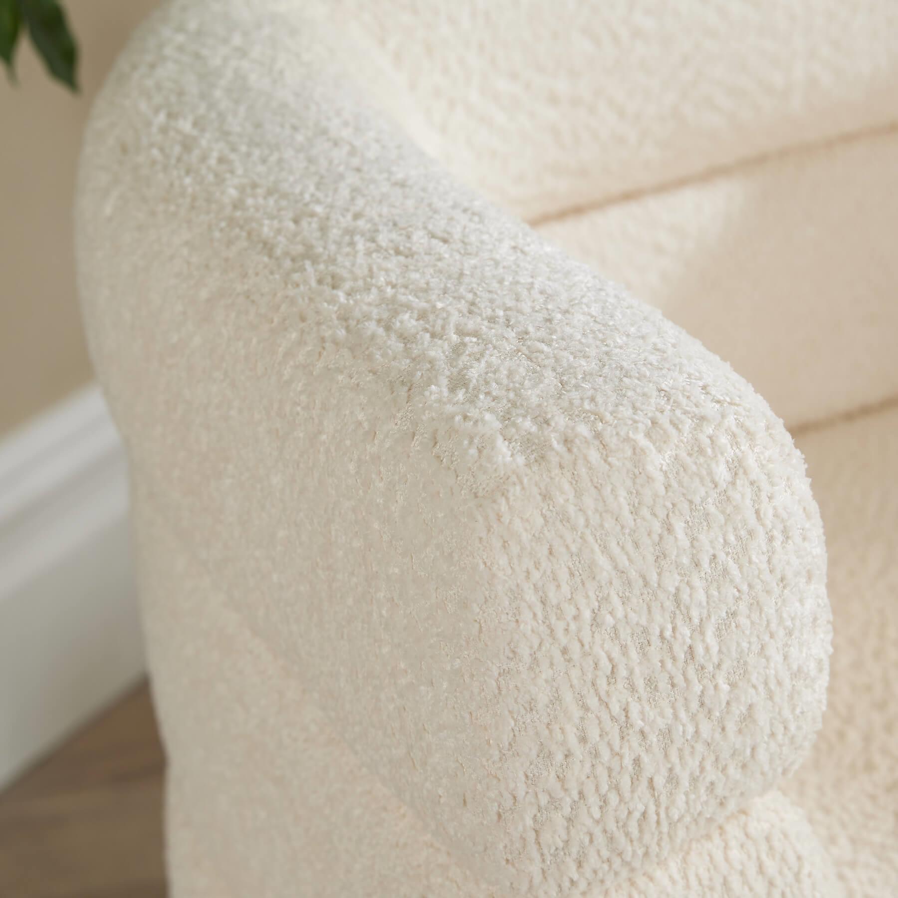 Barrel Boucle Teddyfell Akzent Stuhl Modern Home Living Sitzmöbel - Bild 8 von 30