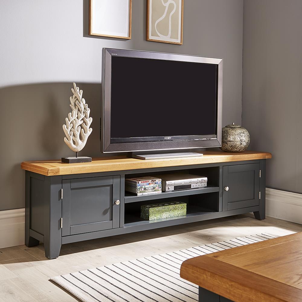 White Home Source Solid Wood 2 Door TV Plasma Unit Stand 180cm Cable Management White Home Source Solid Wood 2 Door TV Plasma Unit Stand 180cm Cable Management
