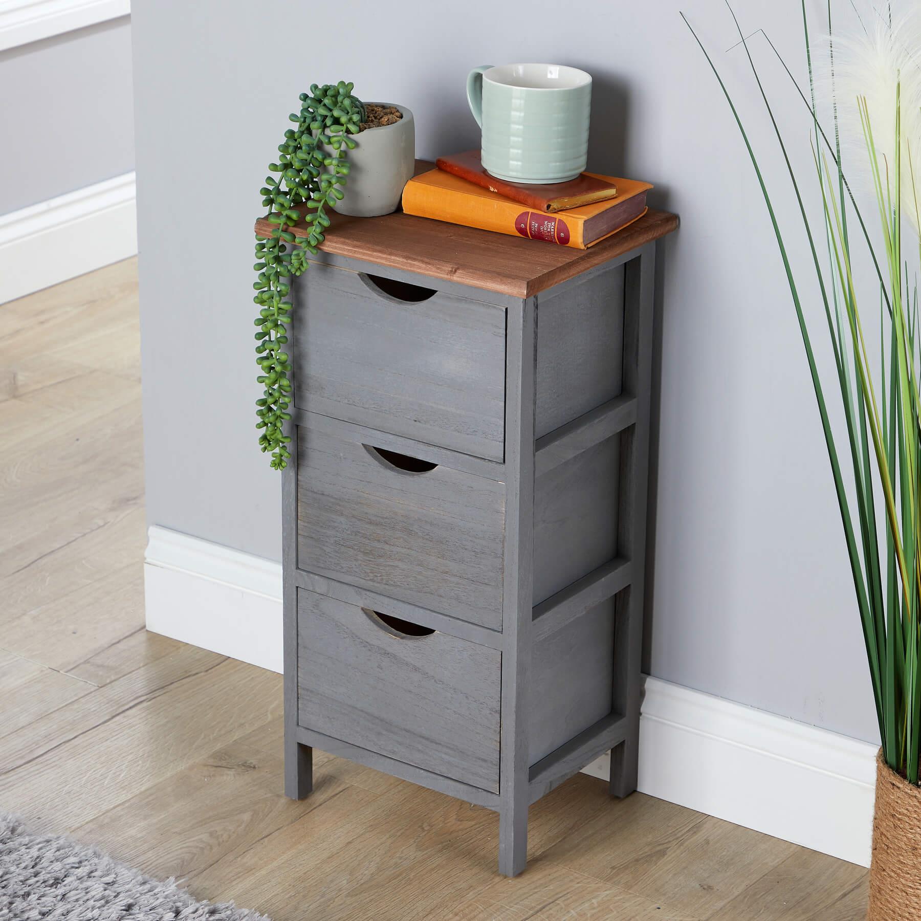 Chest 2/3/4 Drawers Grey Solid Wooden Storage Organiser Rustic Fully Assembled - Picture 11 of 25