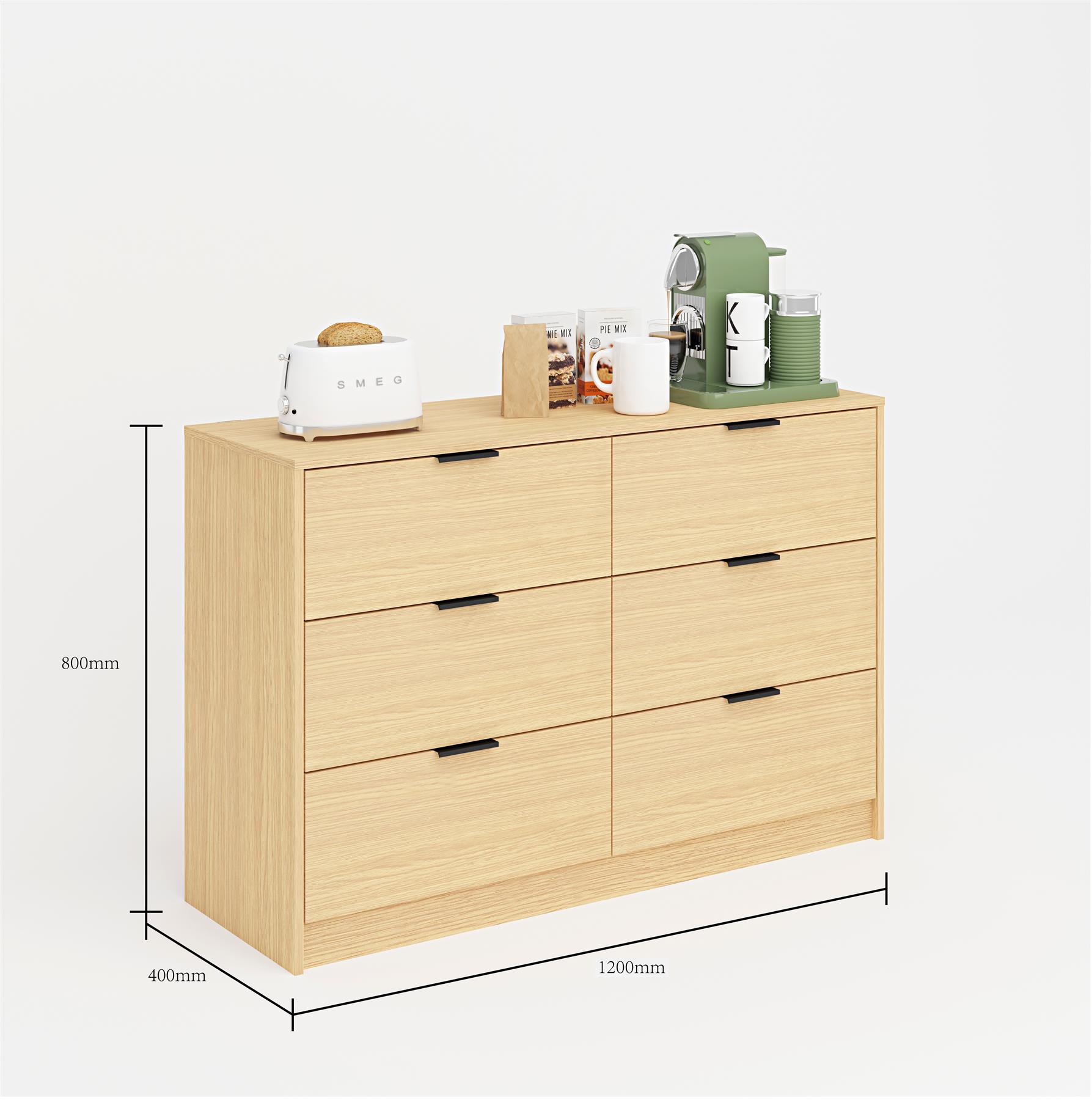 Chest 6 Drawers Bedroom Furniture Clothing Bedside Storage Organiser Wide - Picture 23 of 30