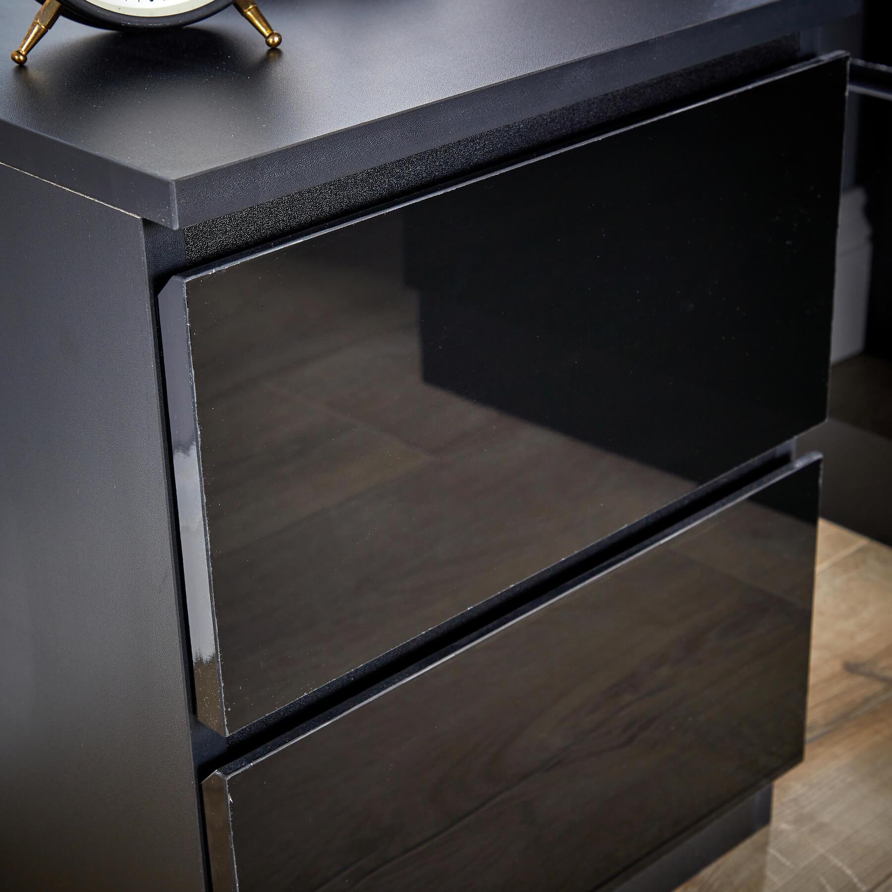 Mesita de noche moderna con 2 cajones mueble dormitorio - Imagen 5 de 21