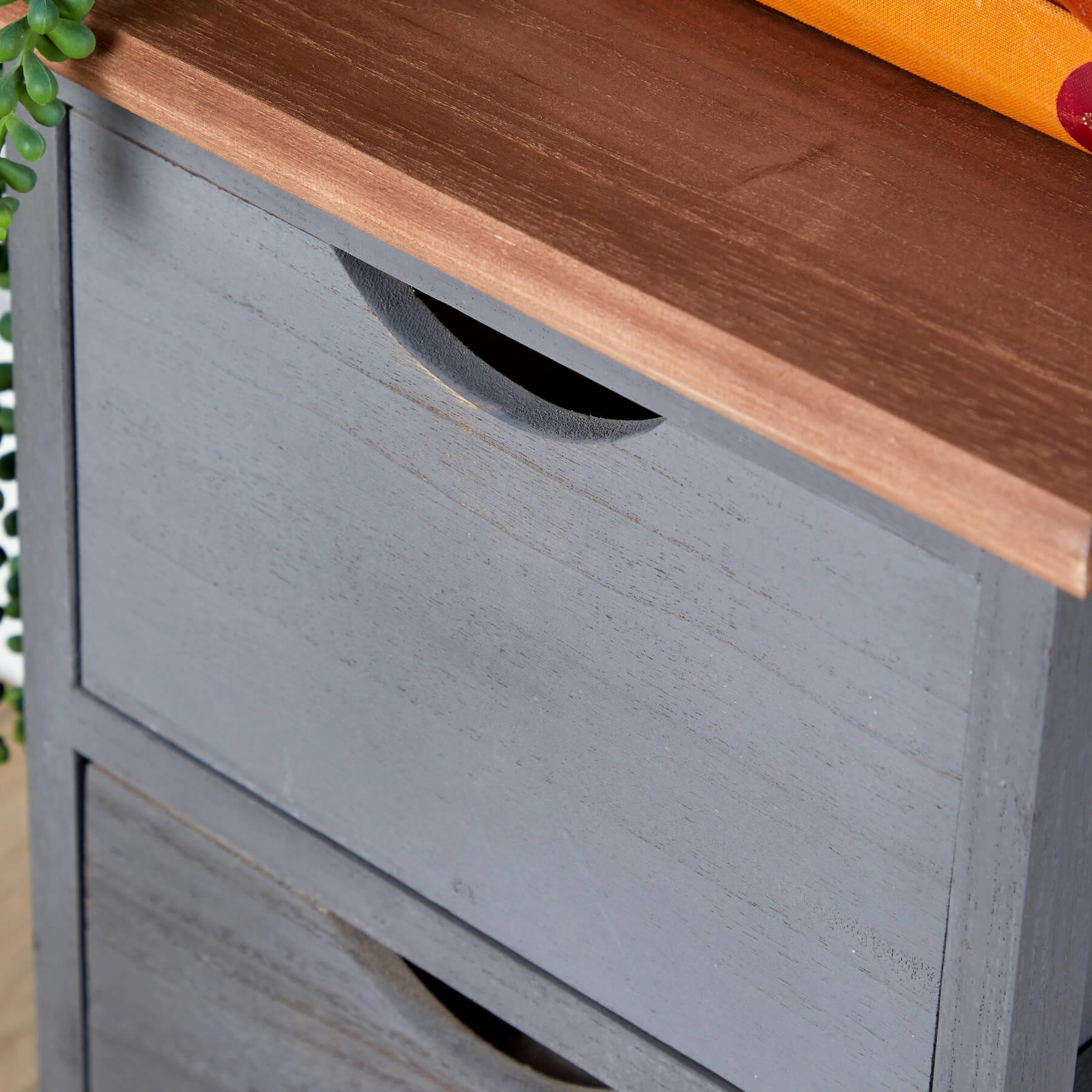 Chest 2/3/4 Drawers Grey Solid Wooden Storage Organiser Rustic Fully Assembled - Picture 6 of 25