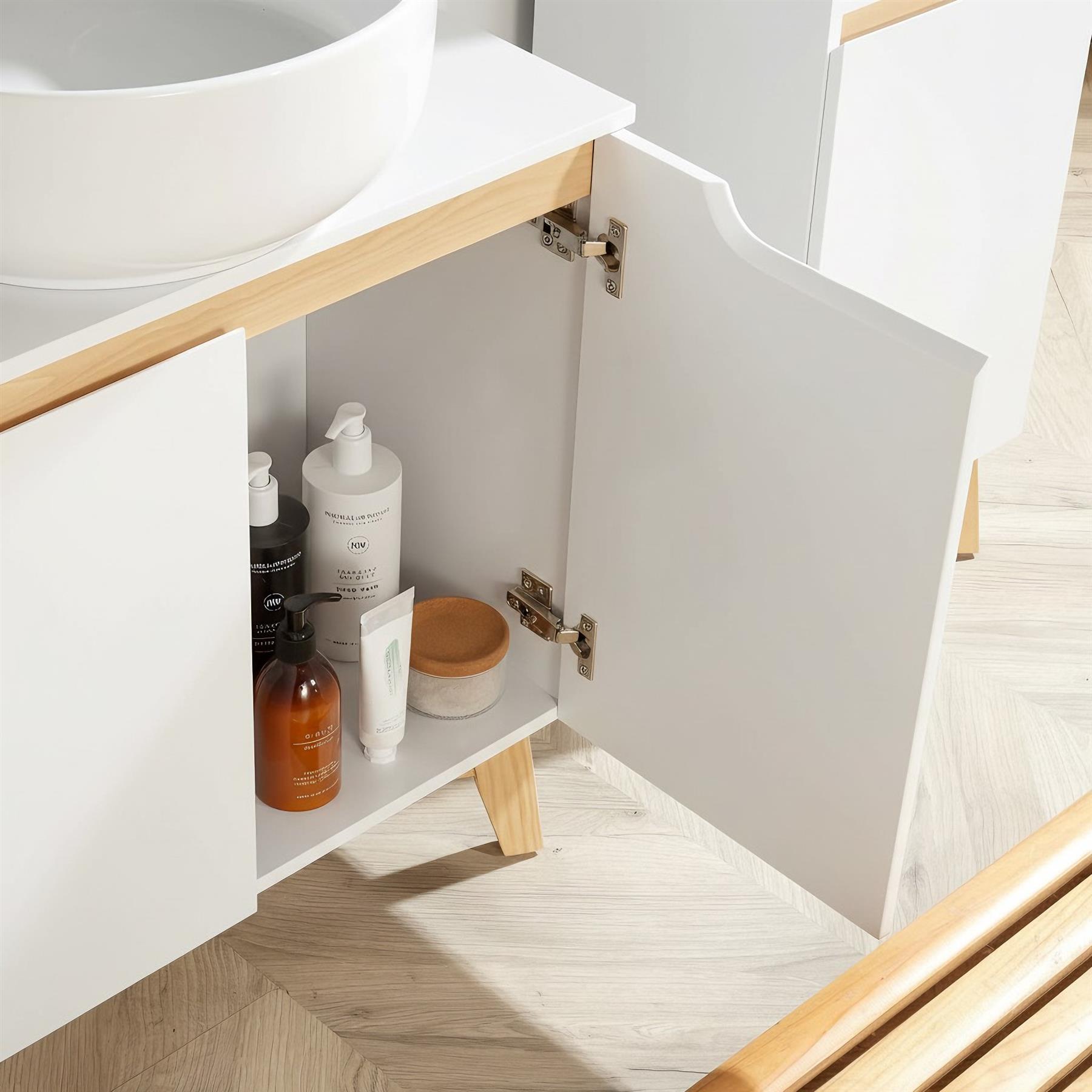 Under Sink Basin Unit Bathroom Storage Cupboard Shelving Furniture Unit - Picture 12 of 15