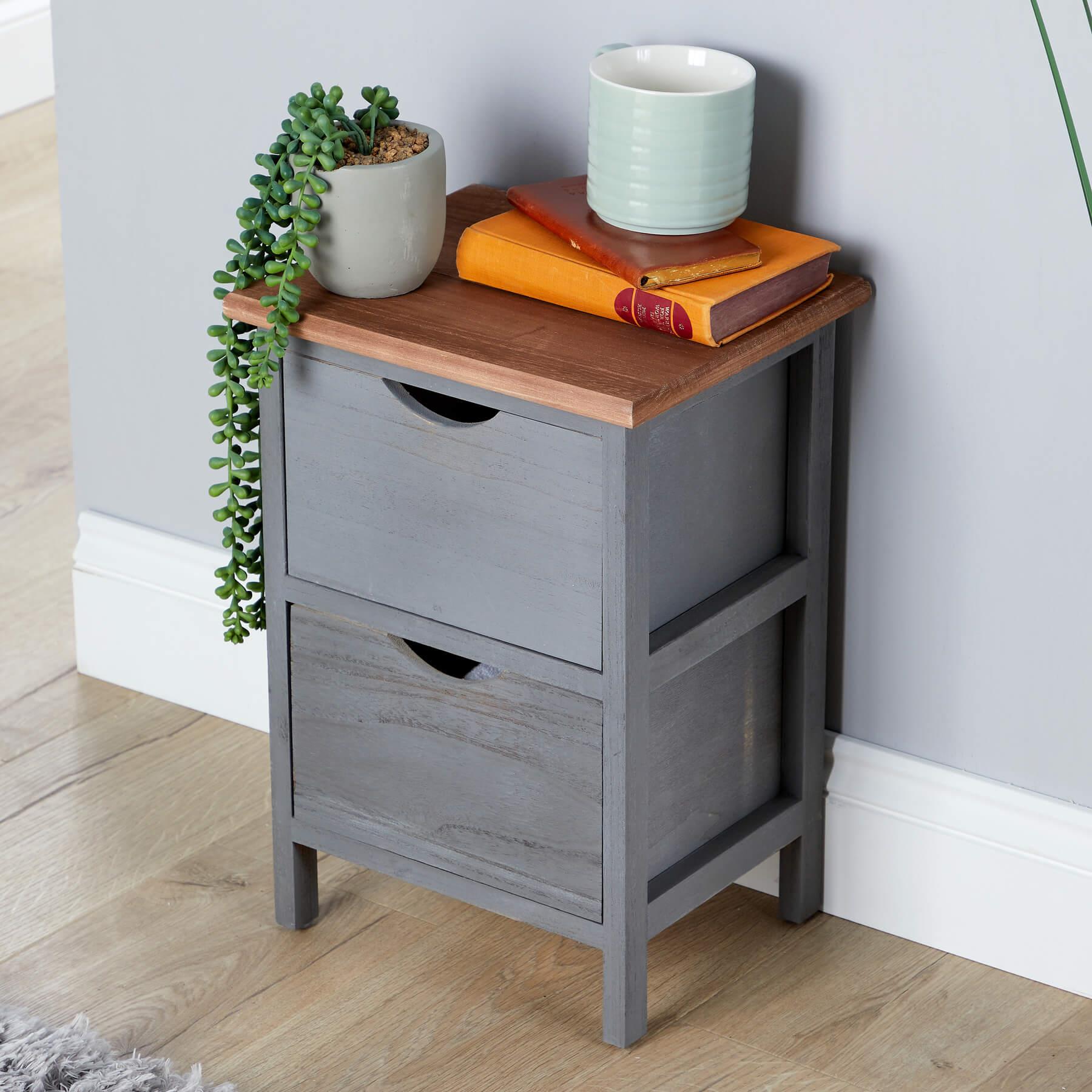 Chest 2/3/4 Drawers Grey Solid Wooden Storage Organiser Rustic Fully Assembled - Picture 3 of 25