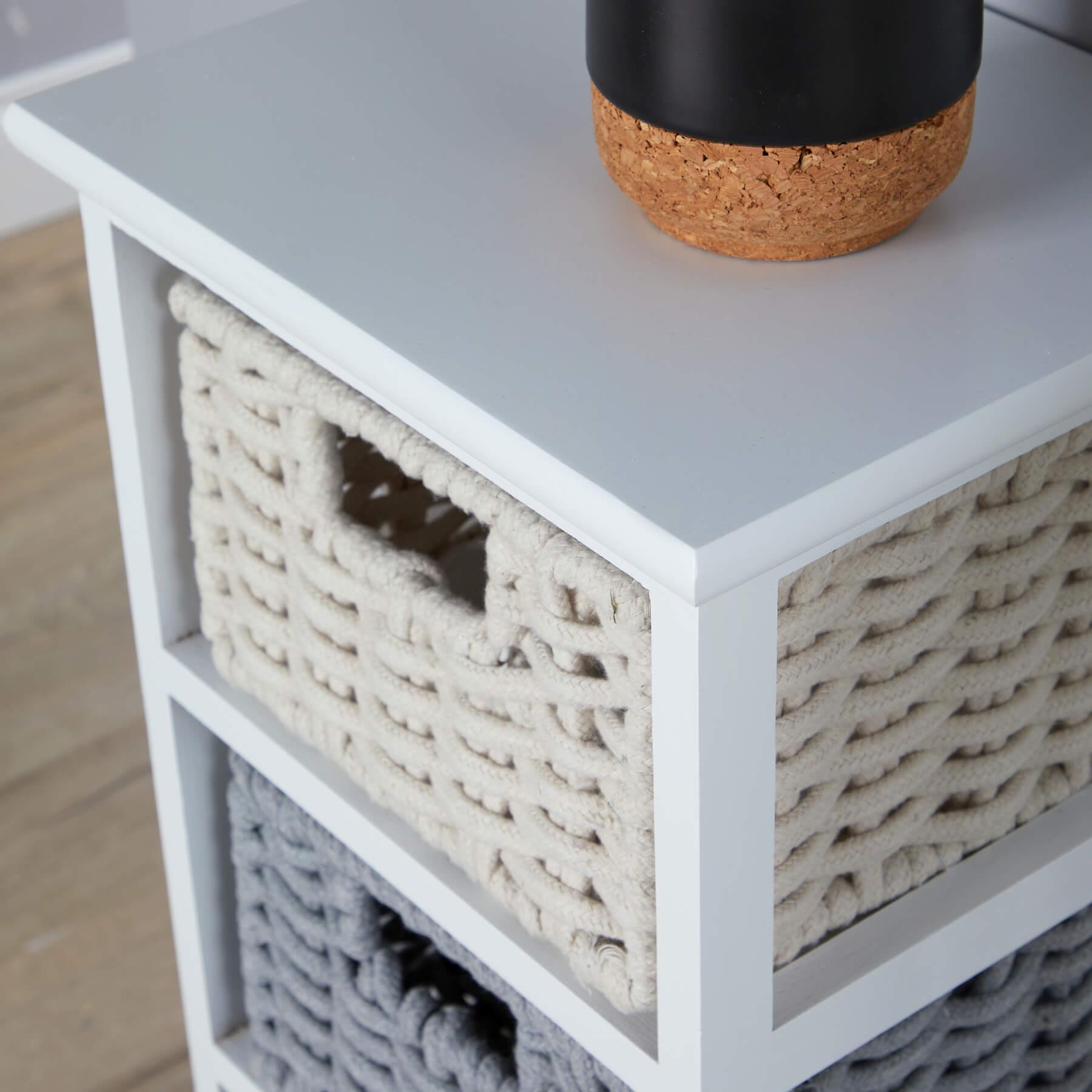 Chest 3/4 Drawers Storage Organiser Coastal Style Woven Basket Fully Assembled - Picture 13 of 17