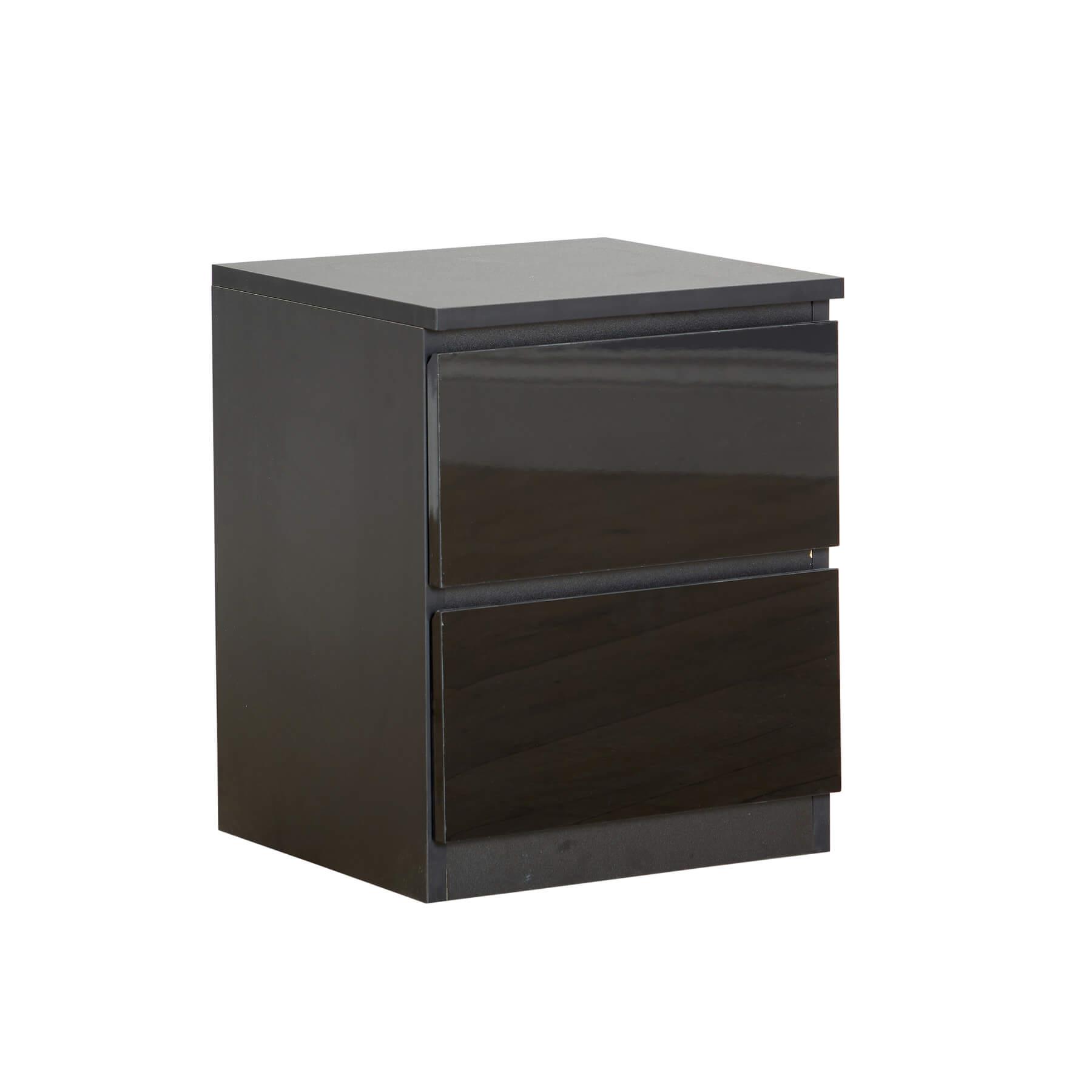 Mesita de noche moderna con 2 cajones mueble dormitorio - Imagen 7 de 21