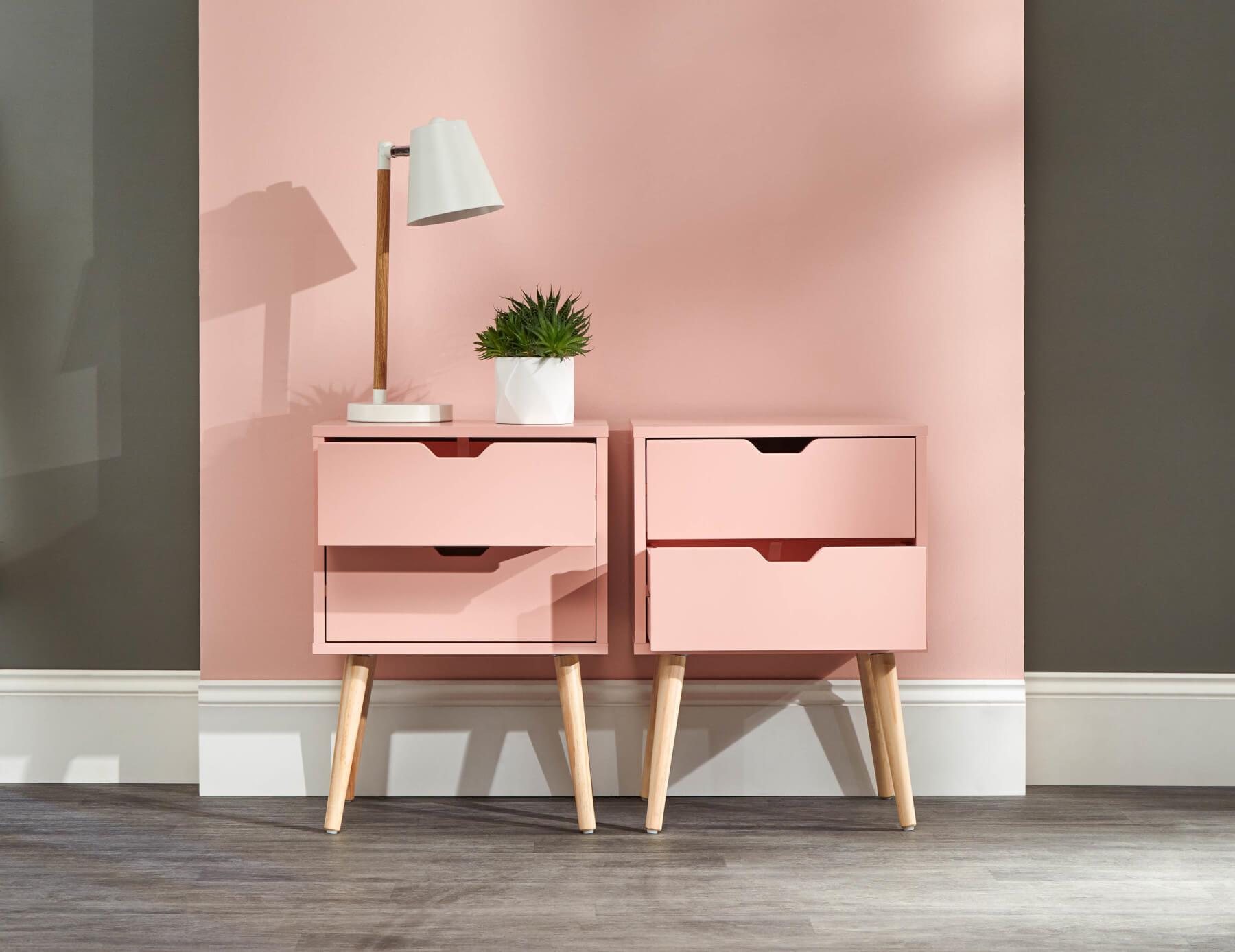 Bedside Tables 2 Drawer Nightstand Scandinavian Style