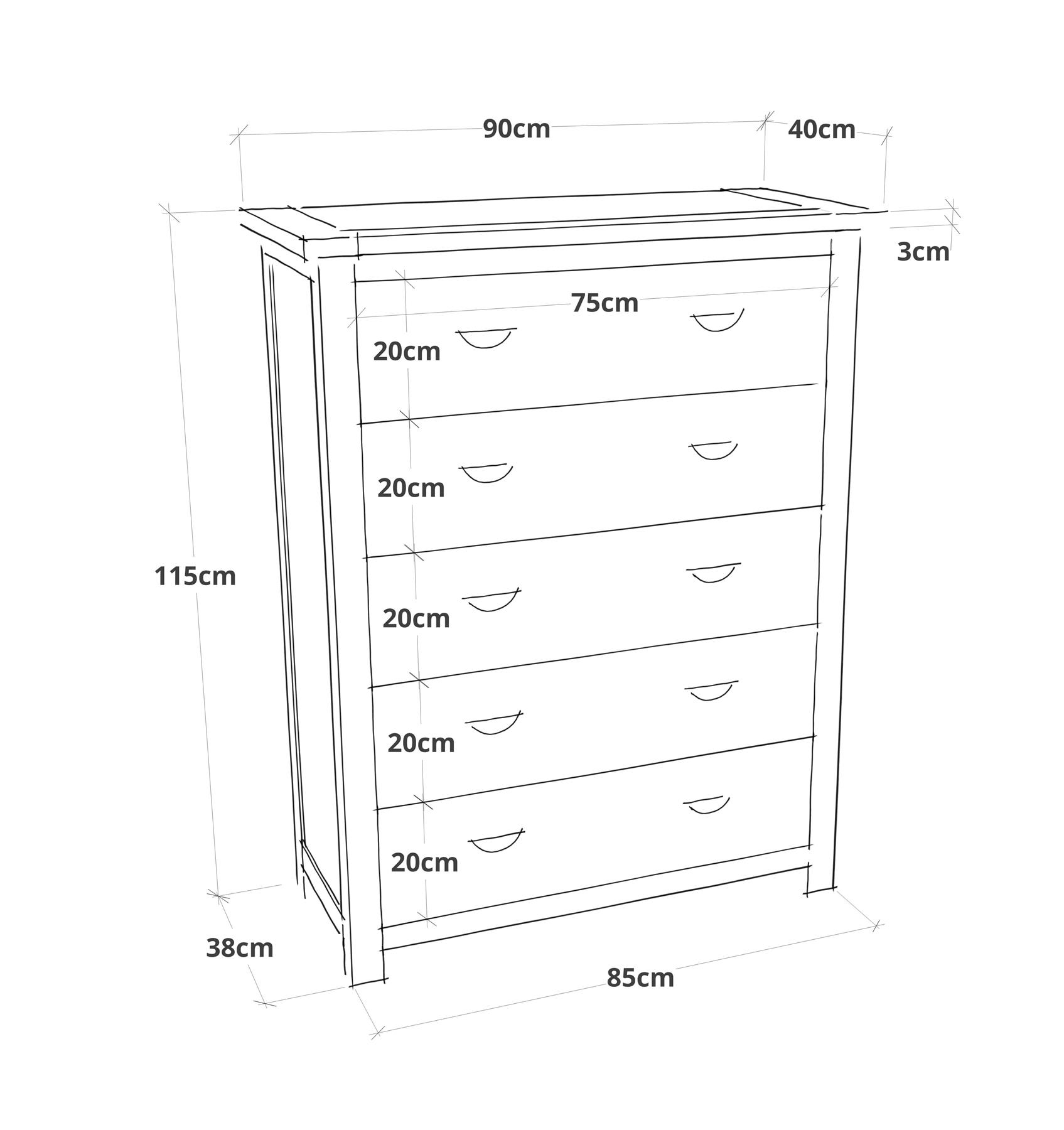 Chest of 4/5/6 Drawers Light Grey Bedroom Furniture Storage Cabinet Wooden Unit - Picture 13 of 21