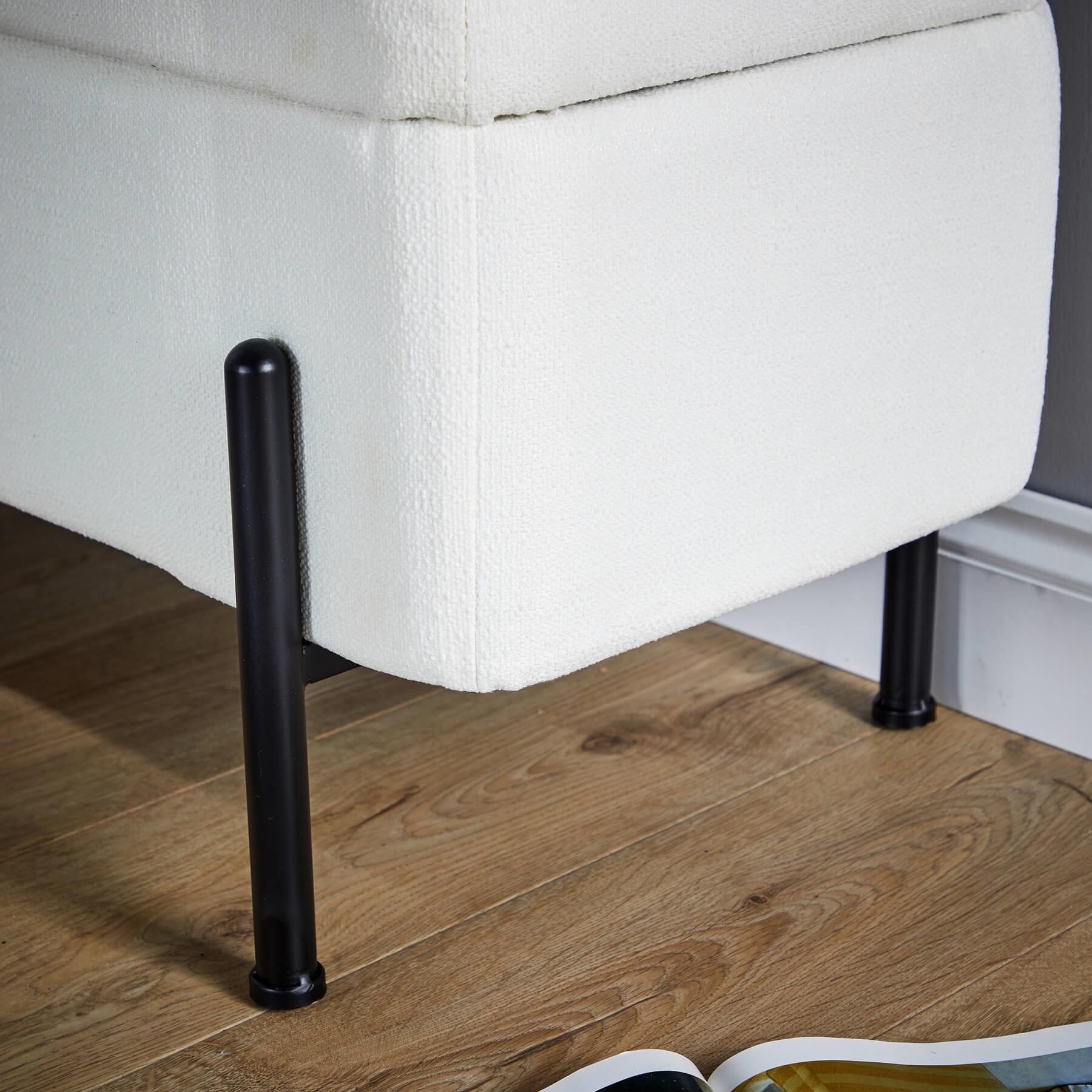 Storage Ottoman Seat Velvet Metal Legs Compact Storage Bedroom Home Furniture - Picture 52 of 55