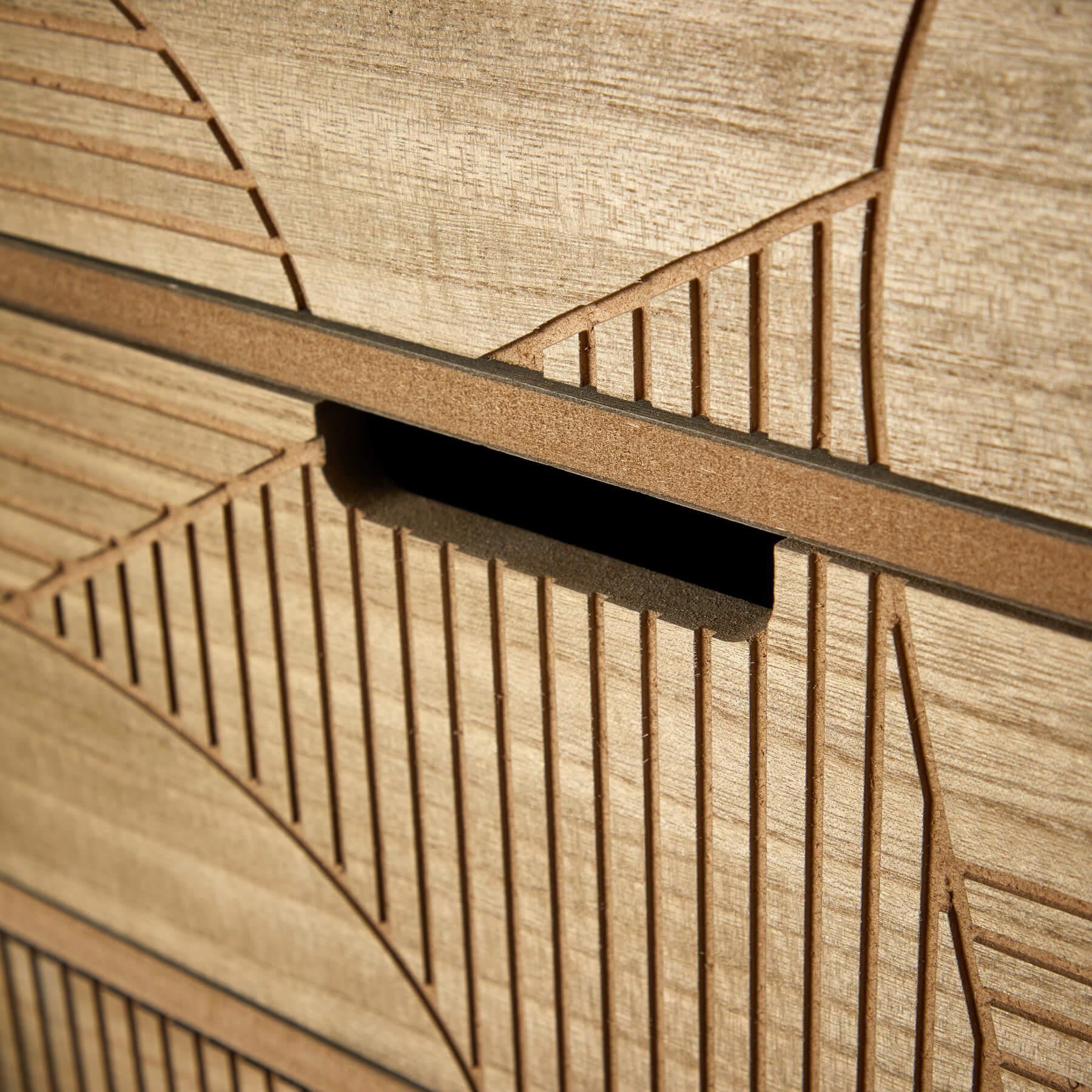 Chest 3/4 Solid Wooden Storage Drawers Geometric Design Bedroom Organiser - Picture 19 of 22