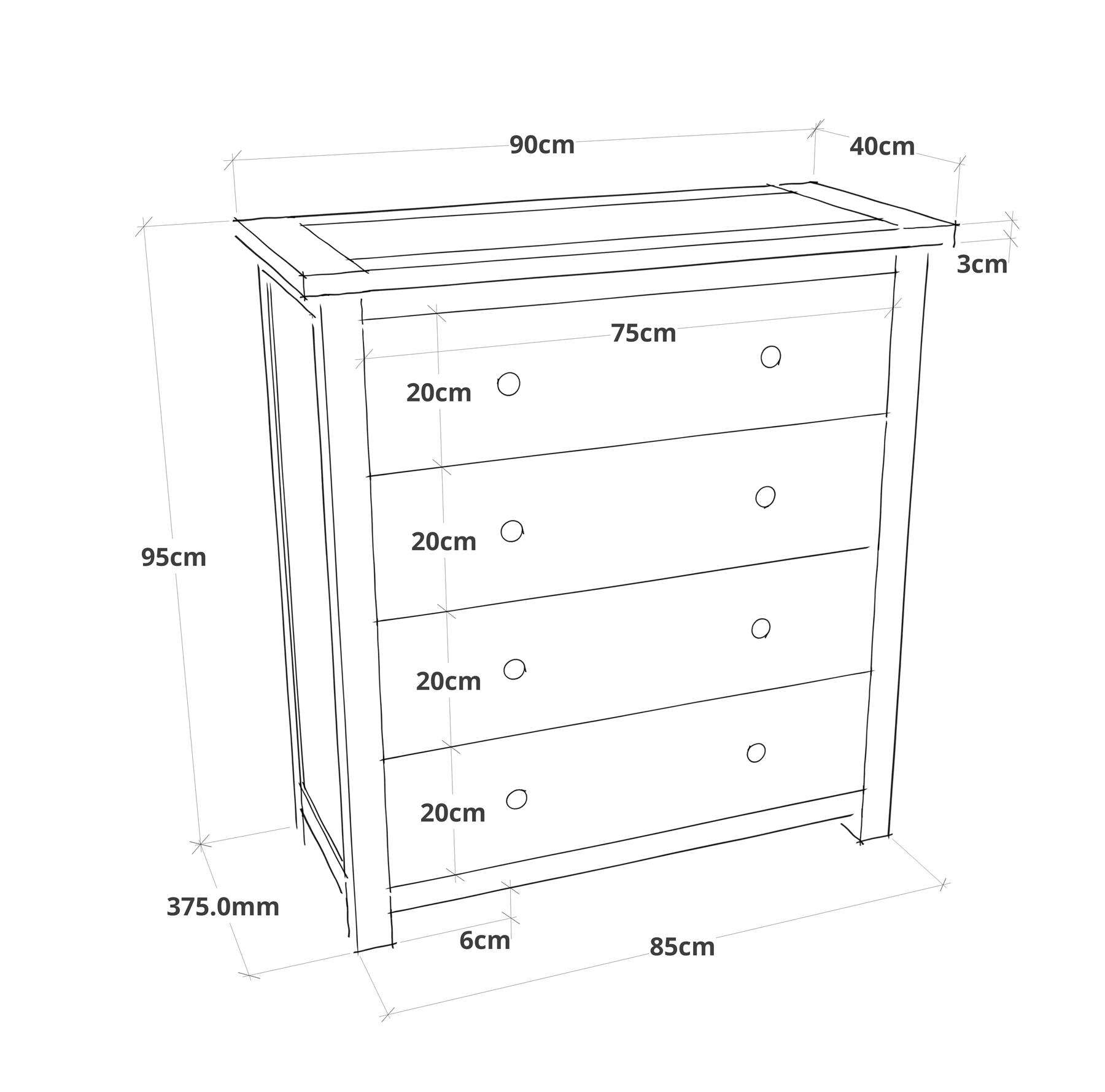 Chest of 4/5/6 Drawers Oak-effect Bedroom Furniture Storage Country Wood Unit - Picture 19 of 46