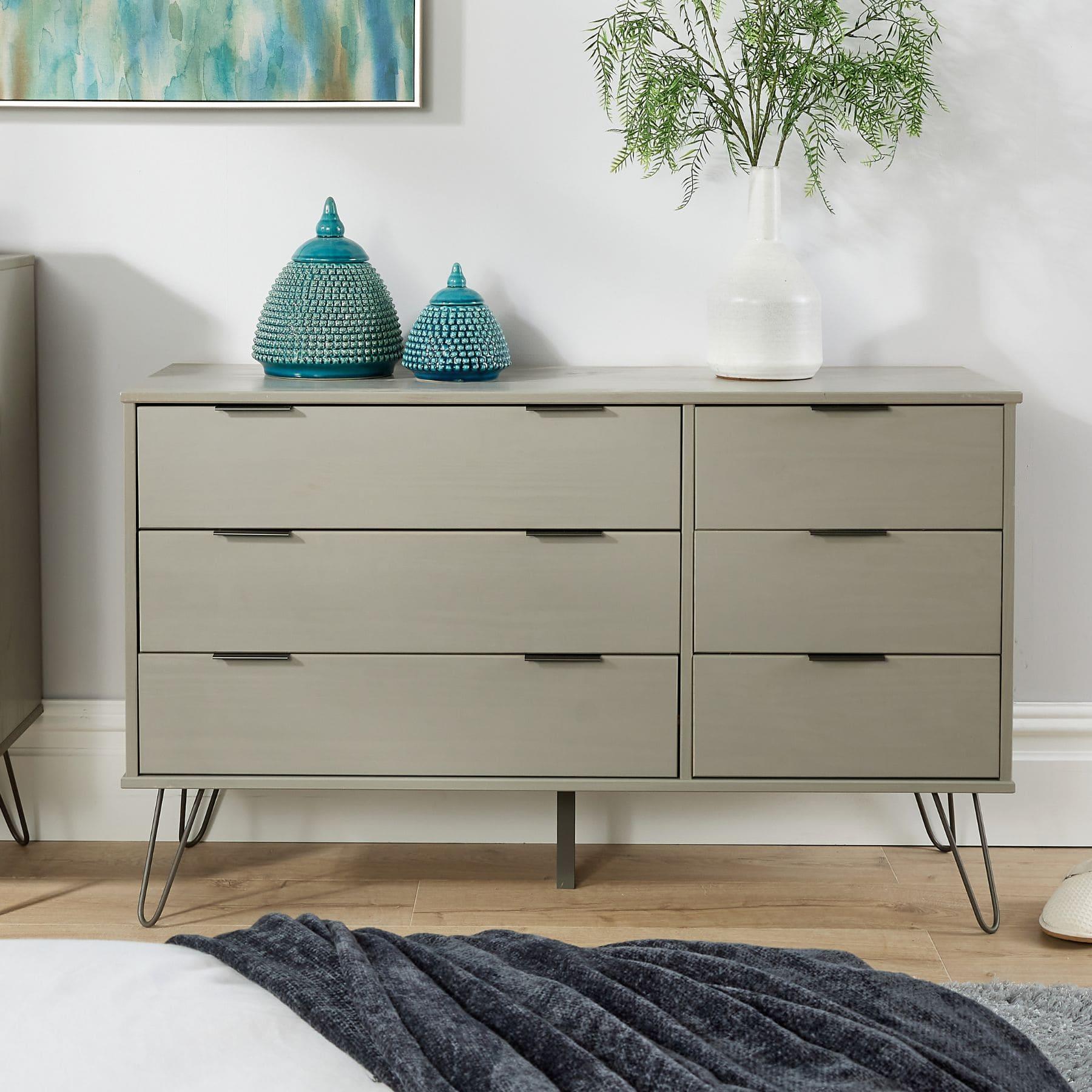 Chest of 4/6 Drawers Grey Clothing Cabinet Storage Organiser Bedroom Furniture - Picture 12 of 18