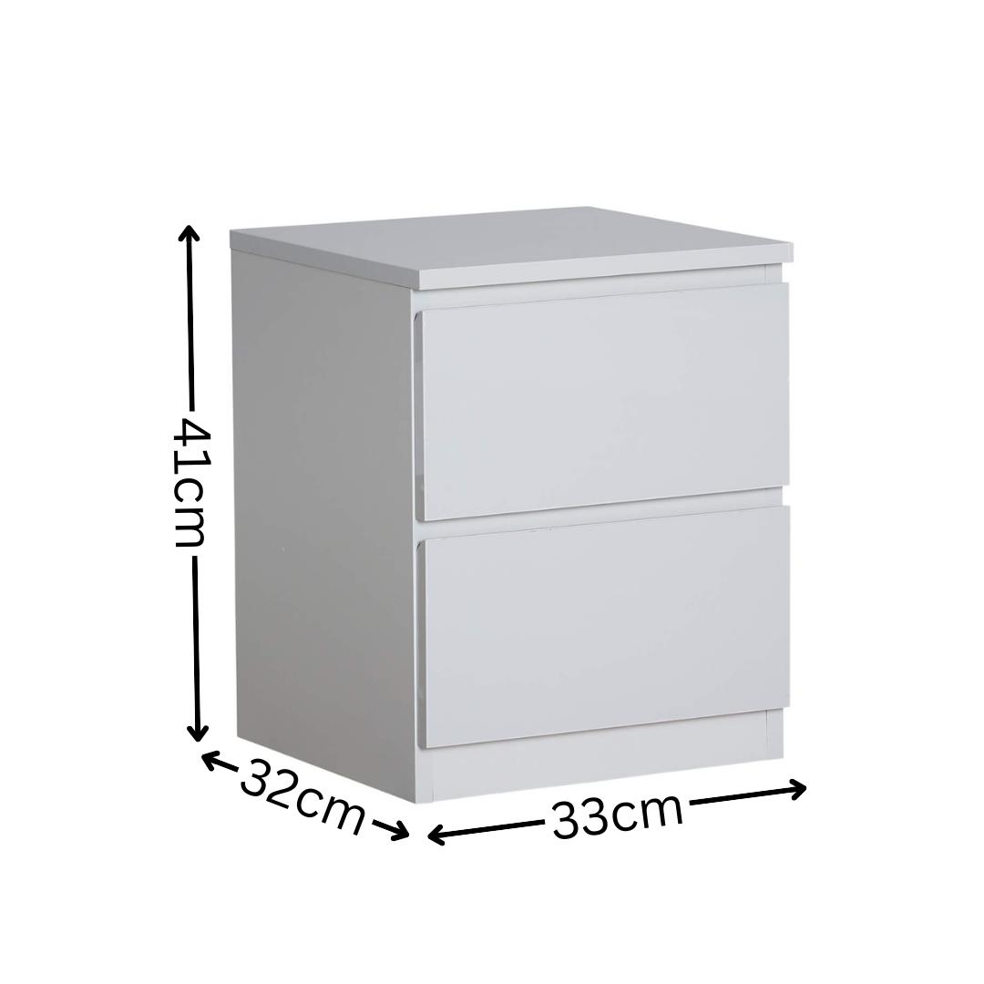 Mesita de noche moderna con 2 cajones mueble dormitorio - Imagen 14 de 21