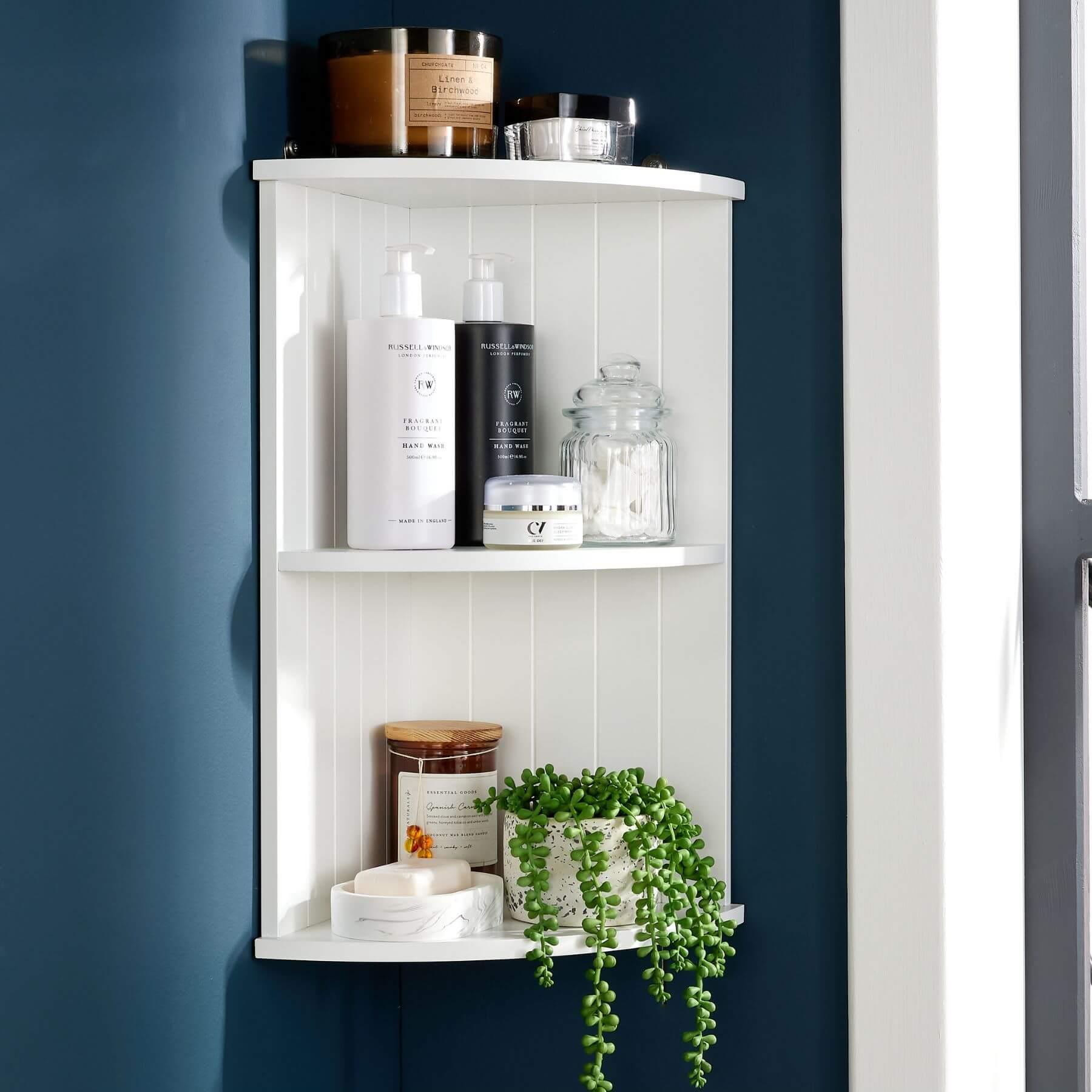 Corner Shelf Fixed Shelves Bathroom Storage Furniture Storage Solutions - Picture 9 of 15