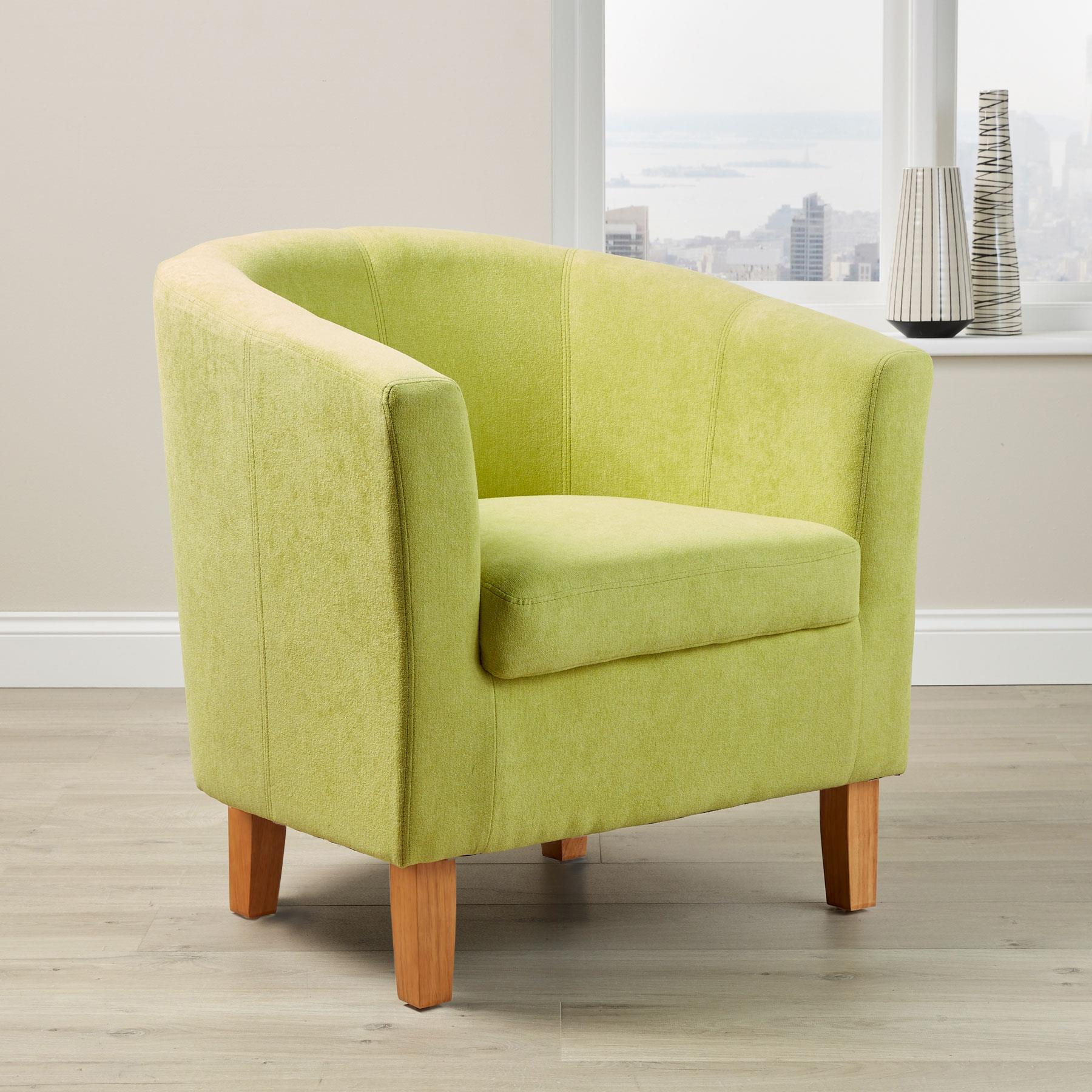 Fabric Tub Chair Colour Range Wooden Legs Armchair Living Room Modern Office - Picture 15 of 30