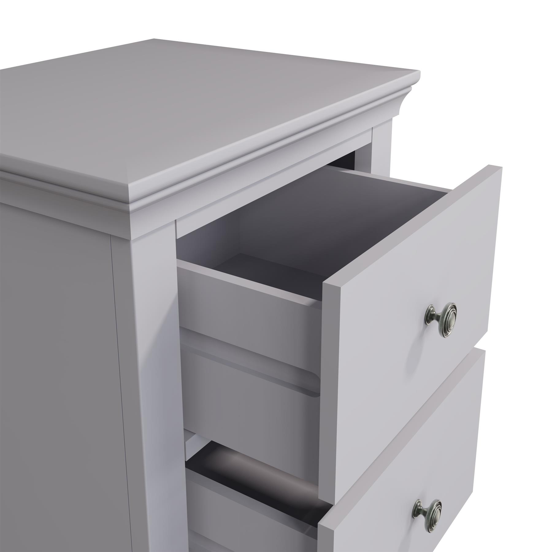 Nachttisch 2 Schubladen Schlafzimmer Storge Möbel montiert massiv Eiche Furnier Schrank - Bild 6 von 15