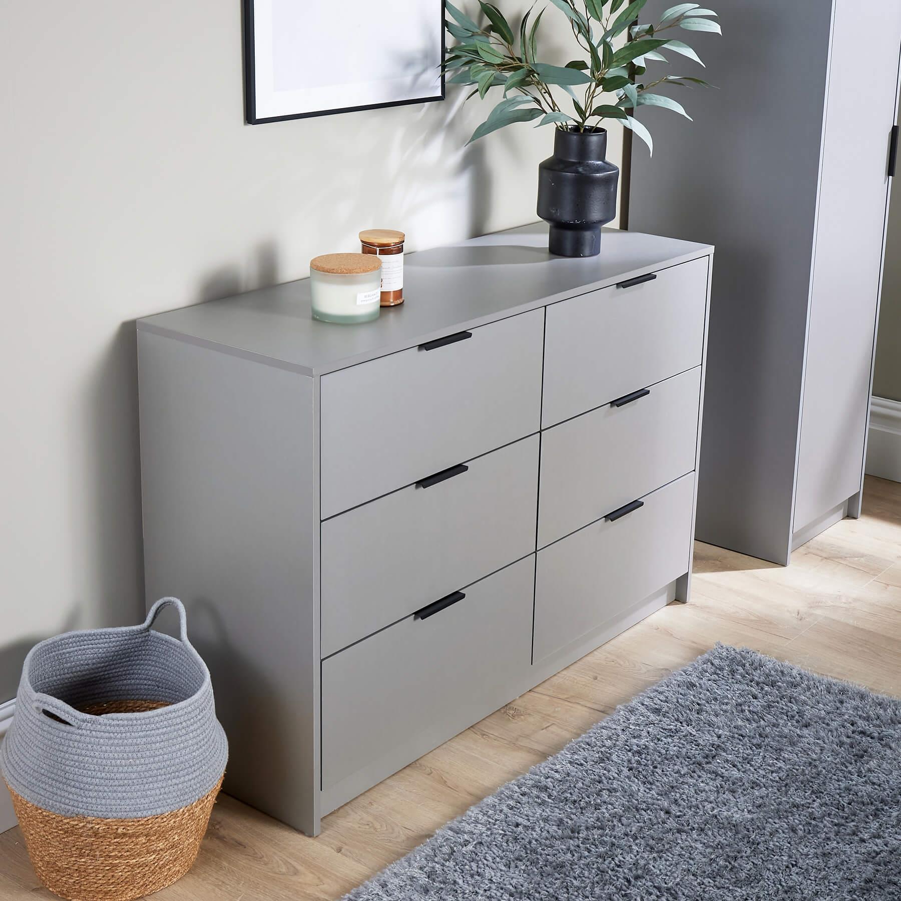 Chest 6 Drawers Bedroom Furniture Clothing Bedside Storage Organiser Wide - Picture 10 of 30