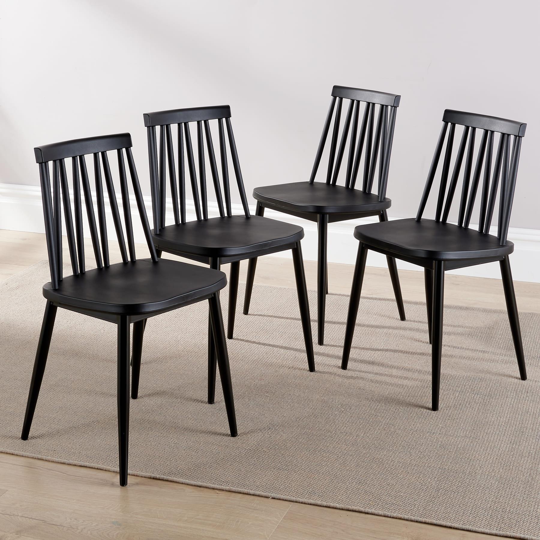 Dining Table Set - 120cm White Top Wooden Legs With 4 Kitchen Chairs Furniture - Picture 10 of 79