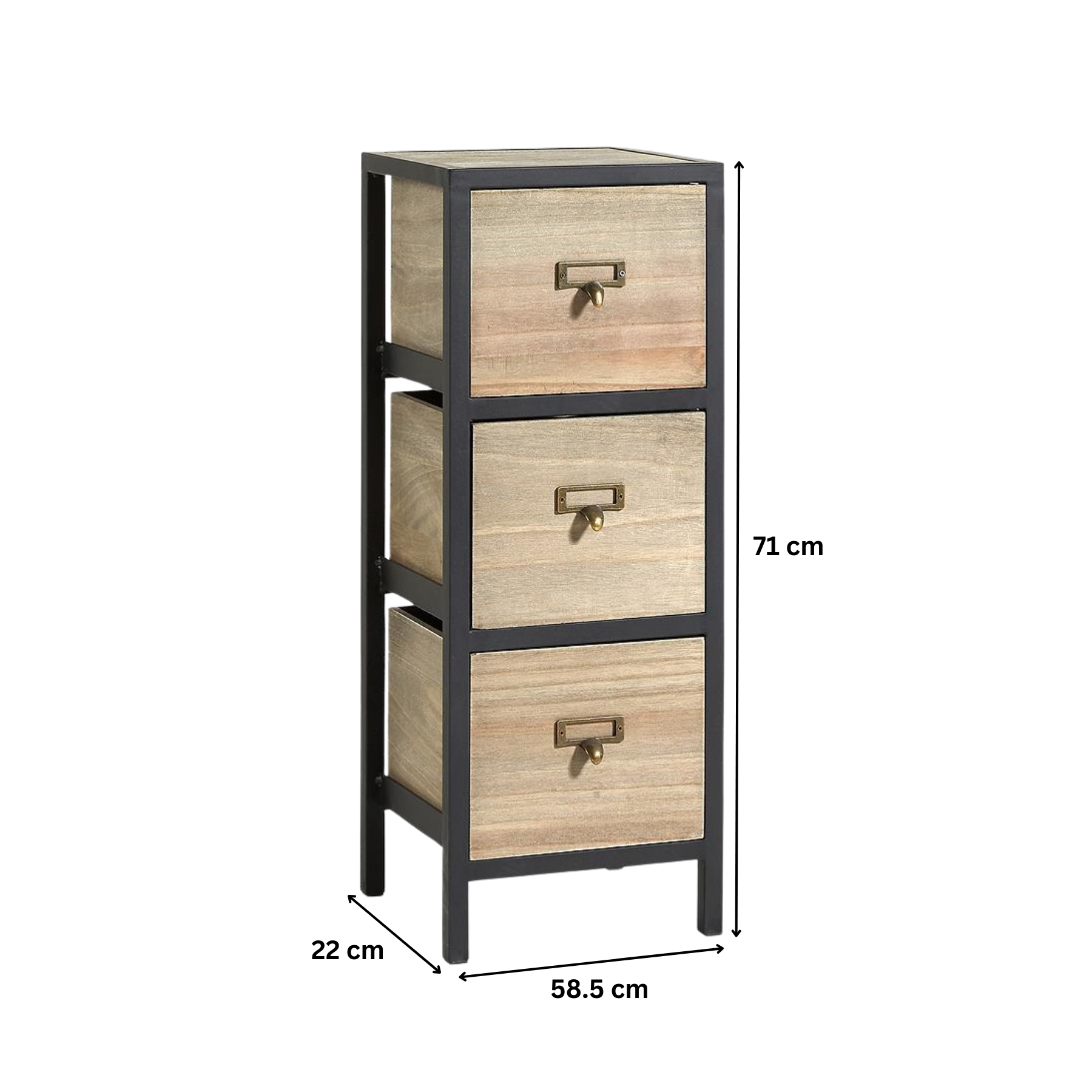 Chest 3/5 Drawers Tall Storage Unit Rustic Brown Metal Legs Home Fully Assembled - Picture 8 of 13