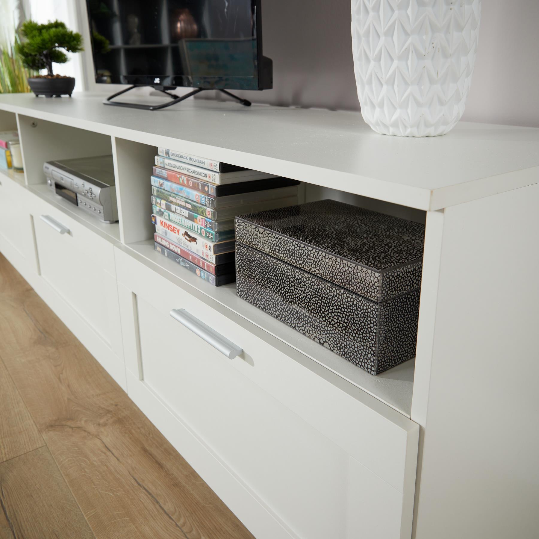 TV Floor Stand with 2 / 3 Drawers Modern Media Console Living Room Storage - Picture 12 of 14