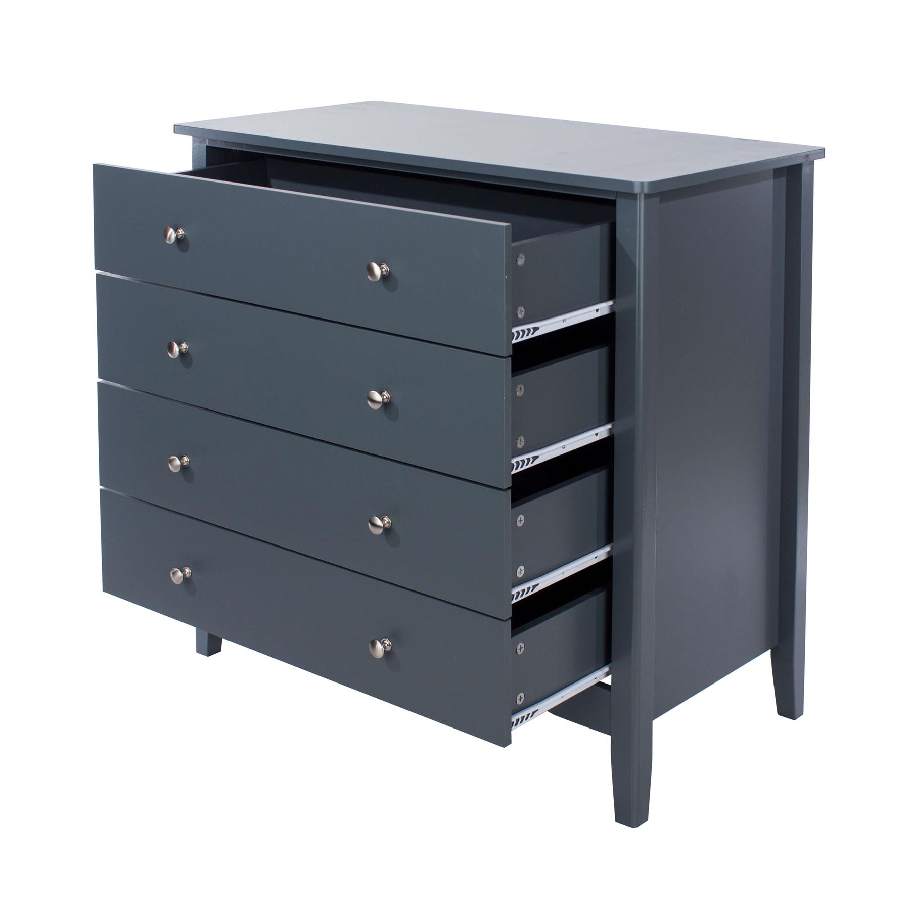 Chest of 4/5 Drawers Bedroom Clothing Storage Unit Metal Handles Runners - Picture 4 of 27