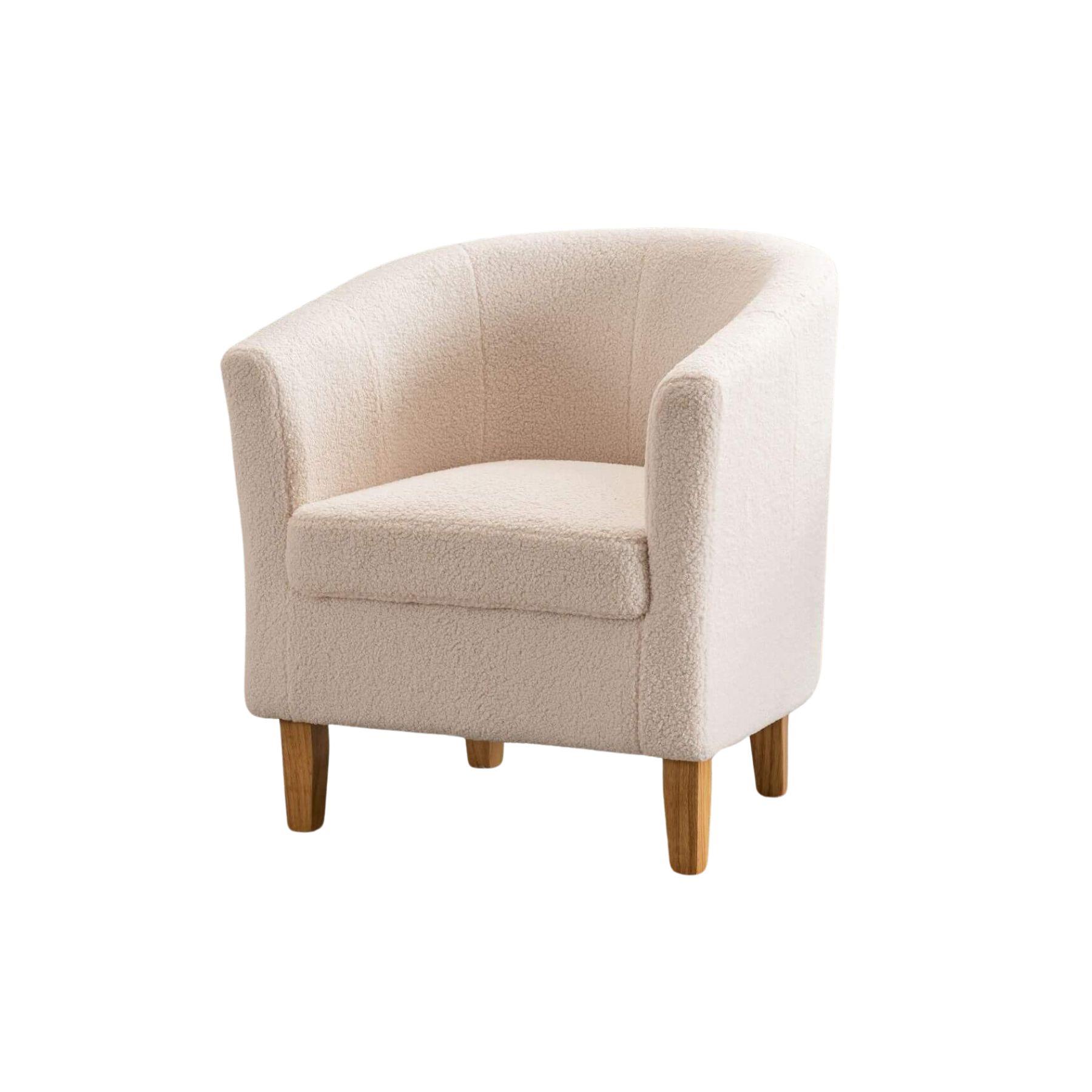 Fabric Tub Chair Colour Range Wooden Legs Armchair Living Room Modern Office - Picture 10 of 30
