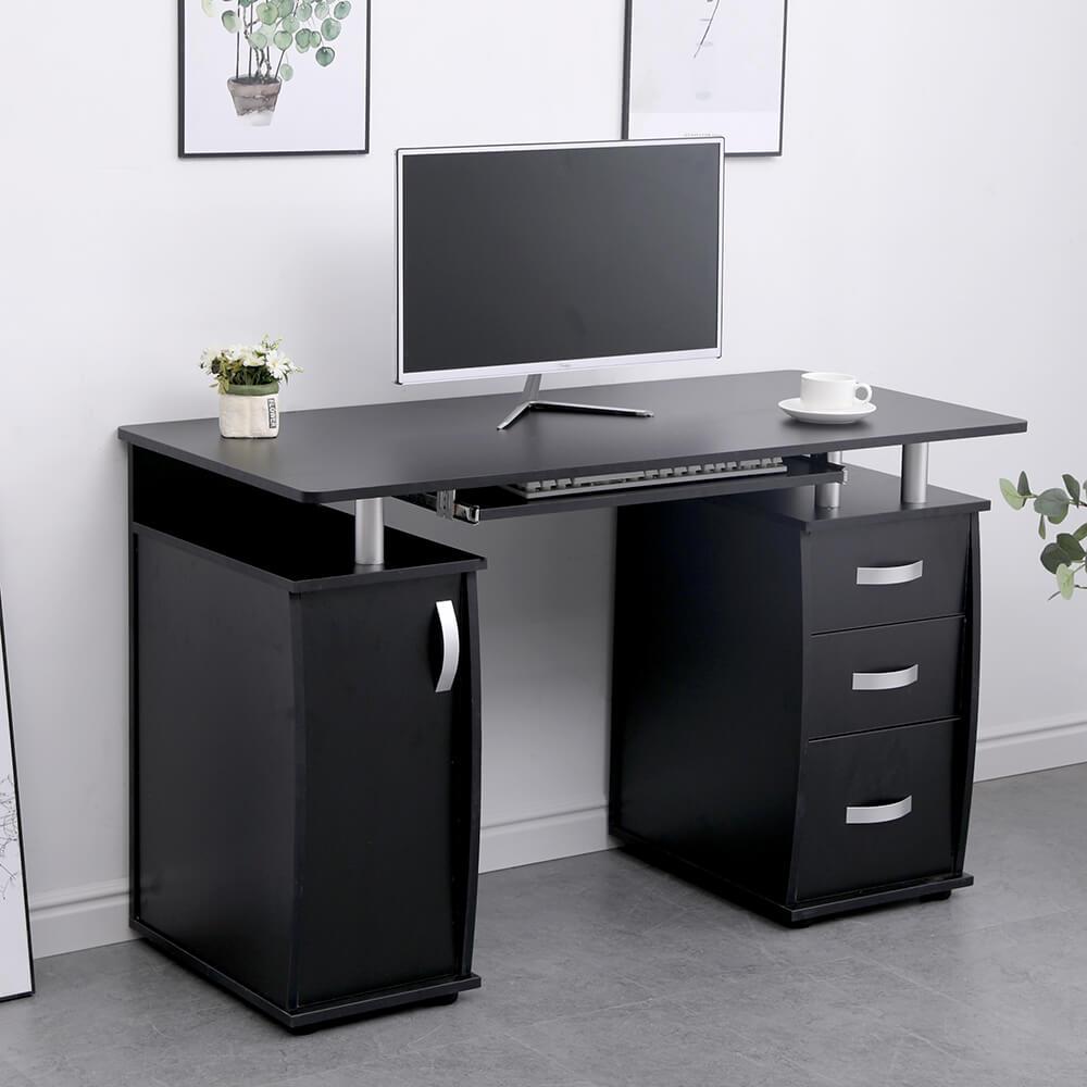 Saturn Black Computer Desk PC Laptop Table Home Office Study