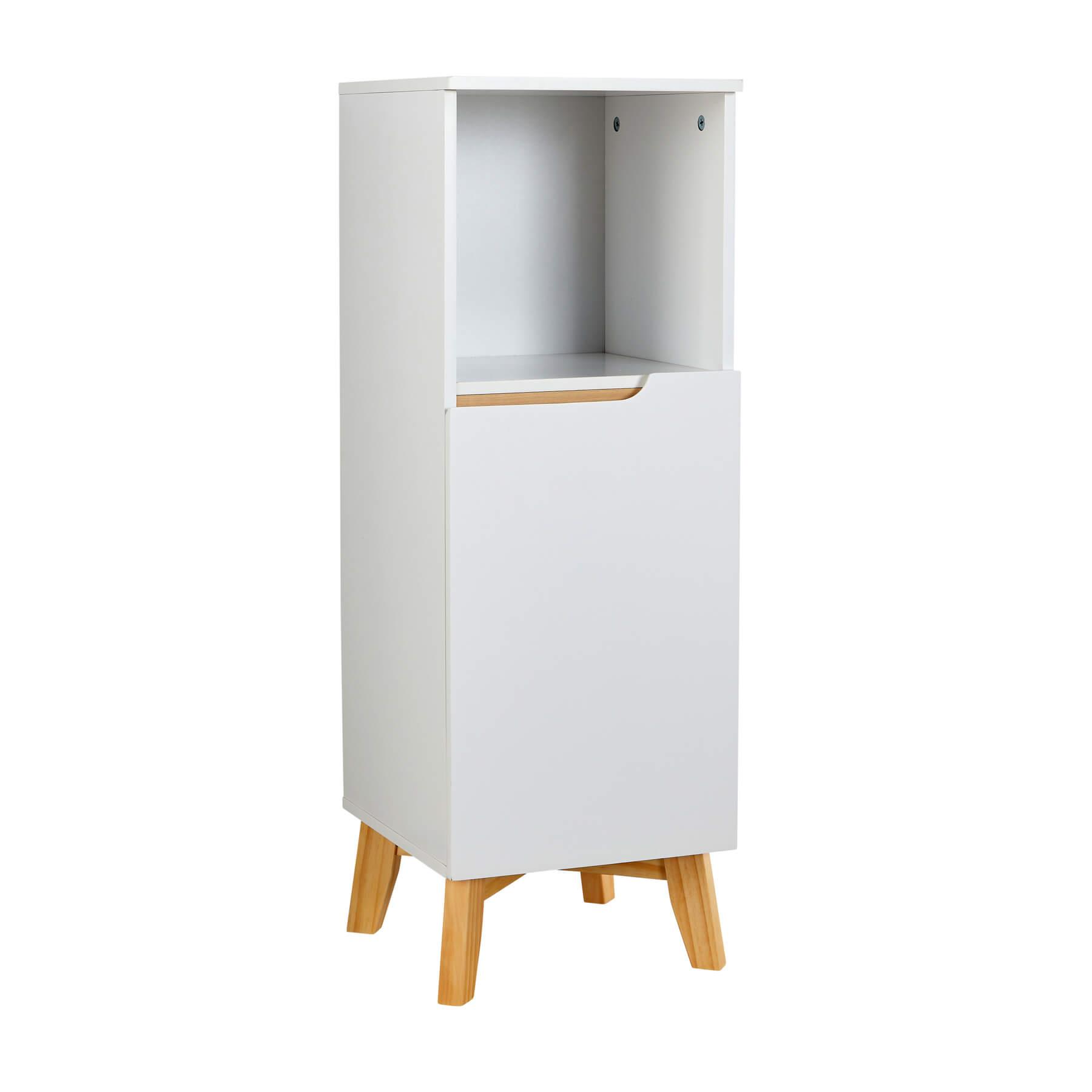 Bathroom Floor Cabinet 1 / 2 Doors Storage Unit Vanity Organiser Furniture White - Picture 8 of 17
