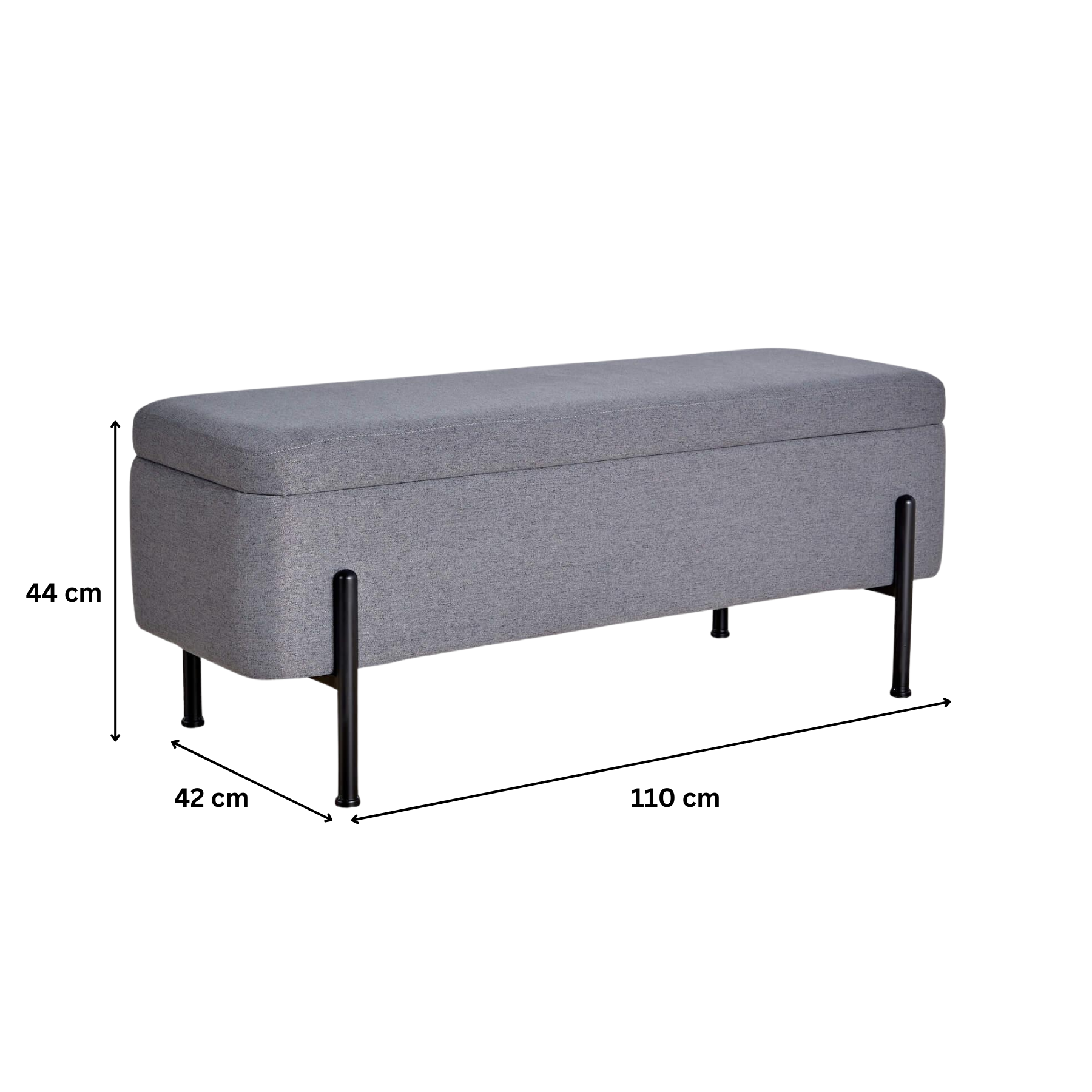 Storage Ottoman Seat Velvet Metal Legs Compact Storage Bedroom Home Furniture - Picture 19 of 55