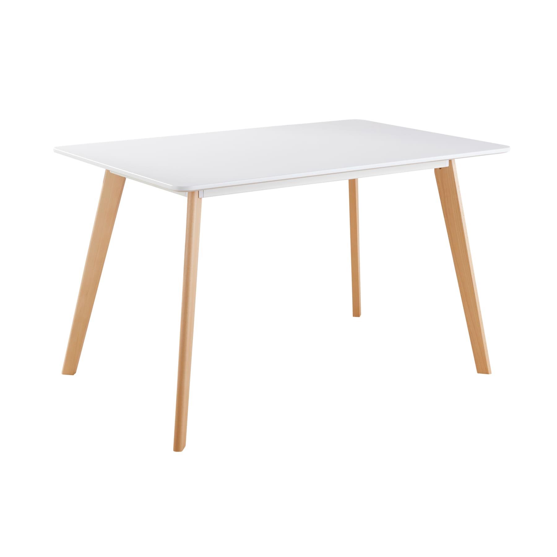 Dining Table Set - 120cm White Top Wooden Legs With 4 Kitchen Chairs Furniture - Picture 11 of 79