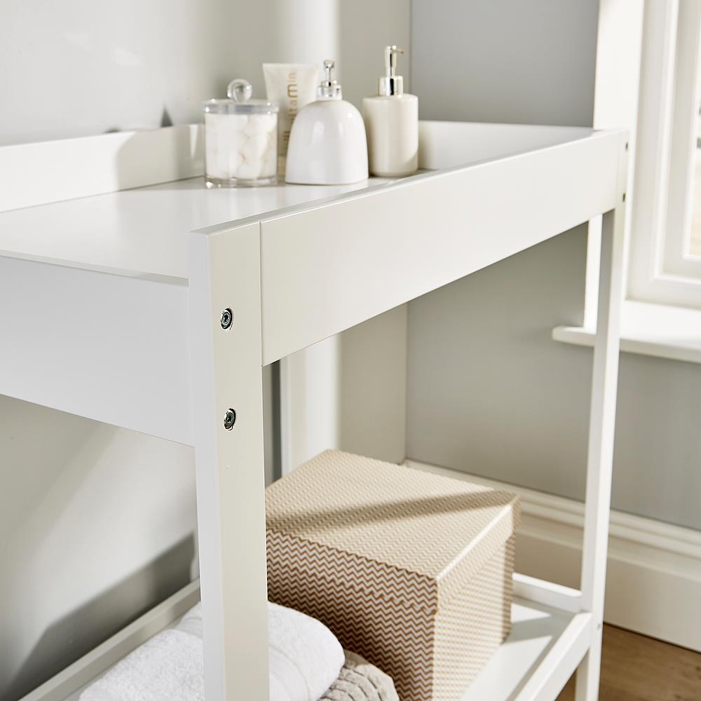 Lullaby Grey Pine Baby Changing Table Nursery Wooden Dresser Station with Shelf