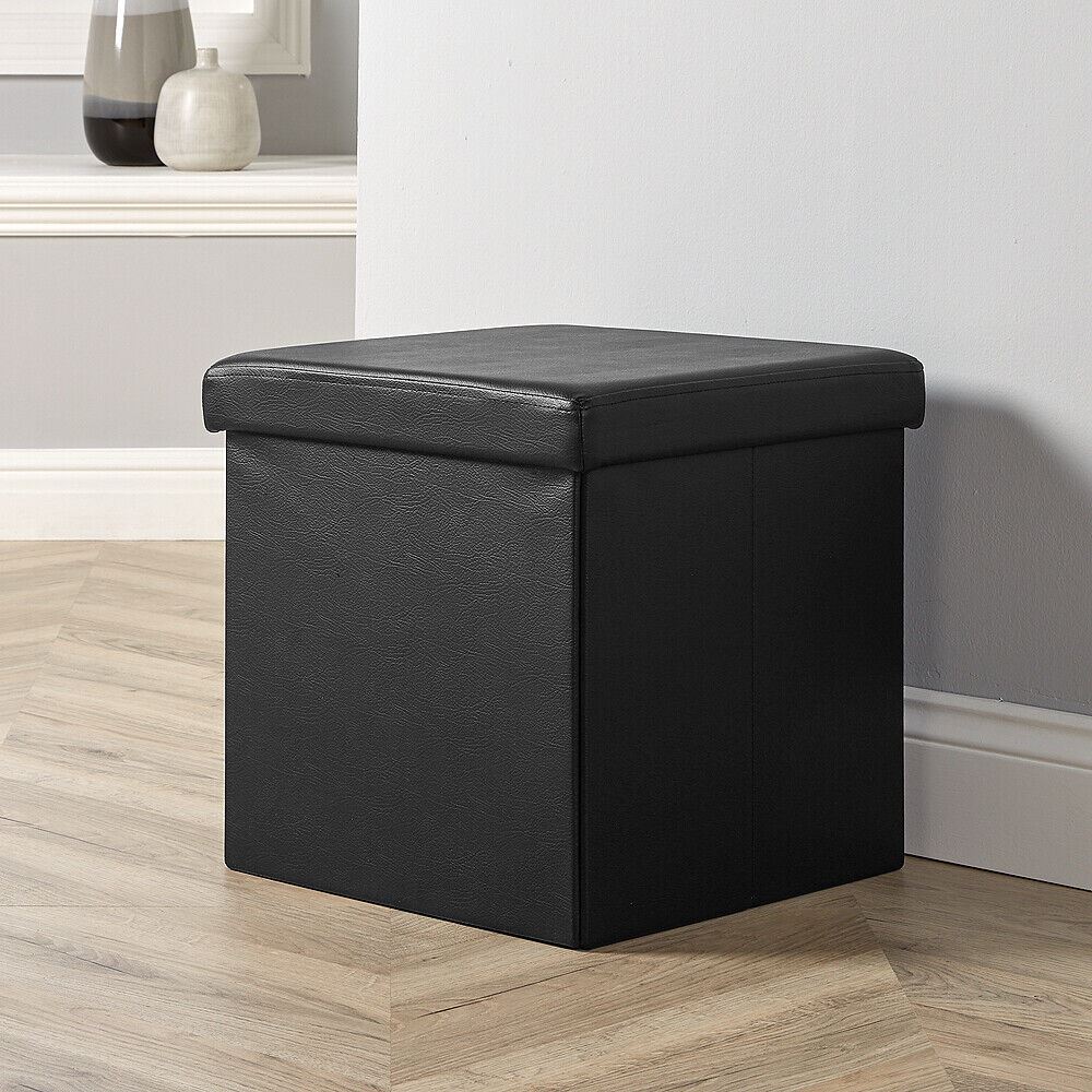 Folding Ottoman Chest Home Furniture Solid Sturdy Storage Space Saving Box - Picture 2 of 14