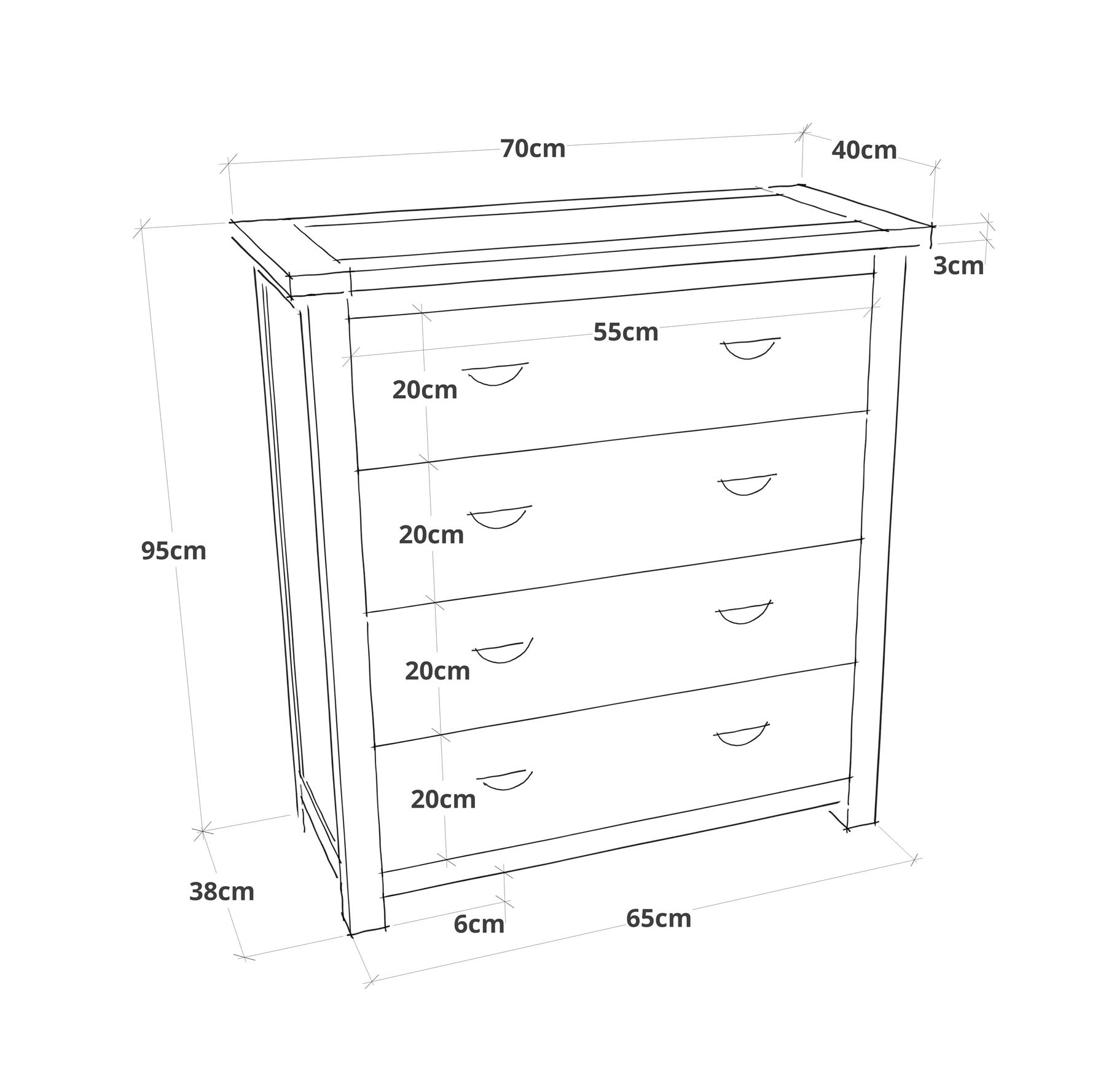 Chest of 4/5/6 Drawers Light Grey Bedroom Furniture Storage Cabinet Wooden Unit - Picture 5 of 21