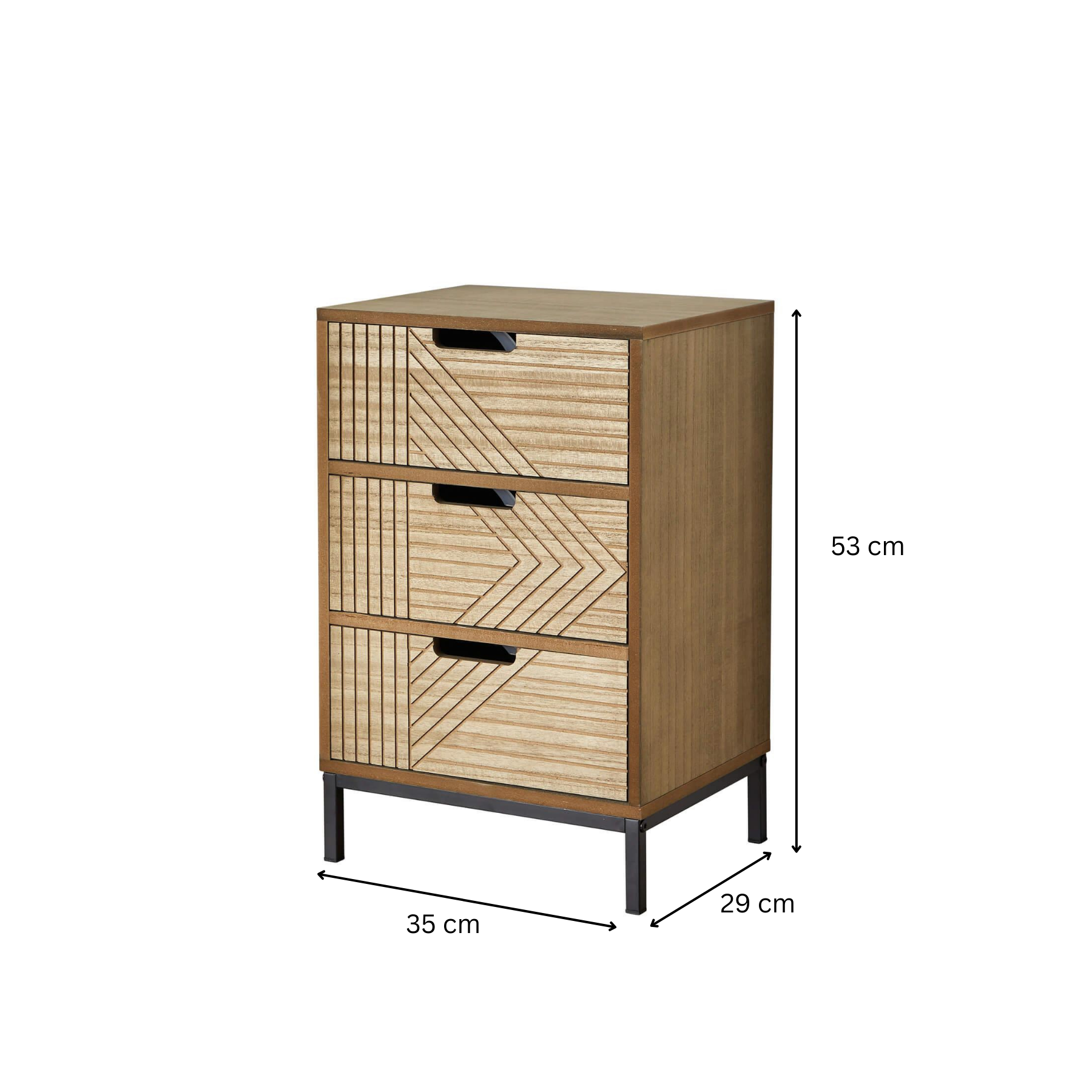 Solid Chest 3/4 Storage Drawers Geometric Design Bedroom Clothing Organiser Unit - Picture 13 of 22