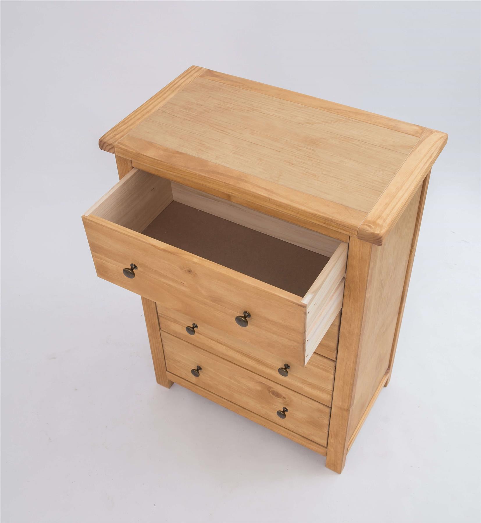 Chest of 4/5/6 Drawers Oak-effect Bedroom Furniture Storage Country Wood Unit - Picture 5 of 46