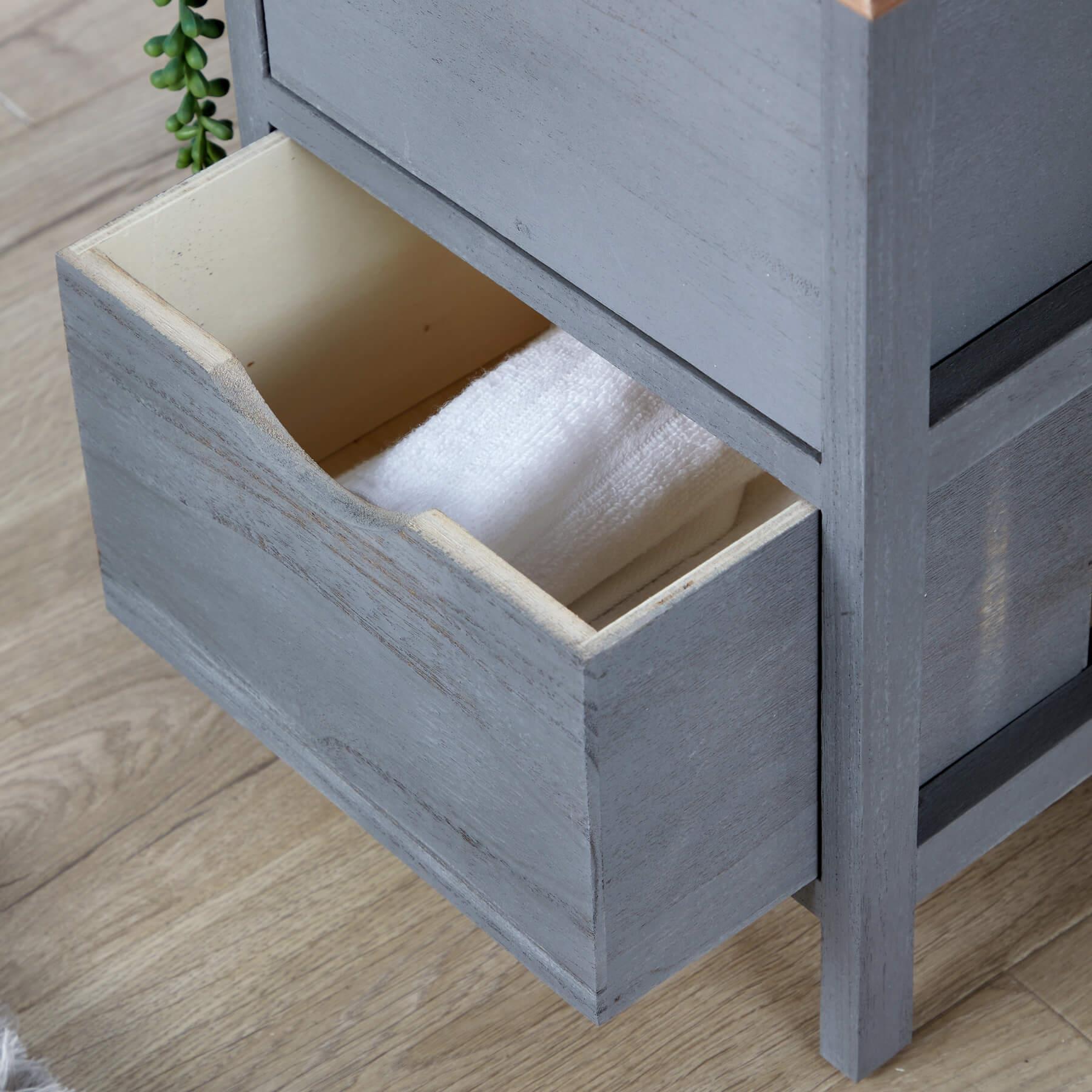 Chest 2/3/4 Drawers Grey Solid Wooden Storage Organiser Rustic Fully Assembled - Picture 7 of 25