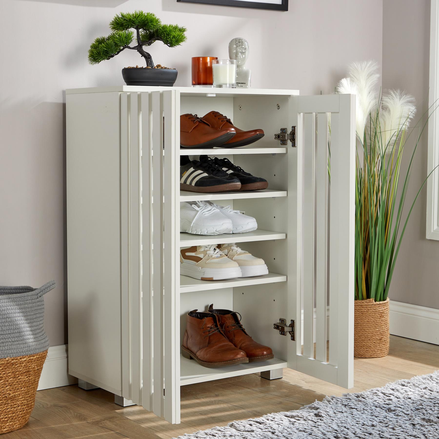 Shoe Storage Cabinet 2/3 Door with Adjustable Shelves Compact Entryway Organiser - Picture 20 of 33