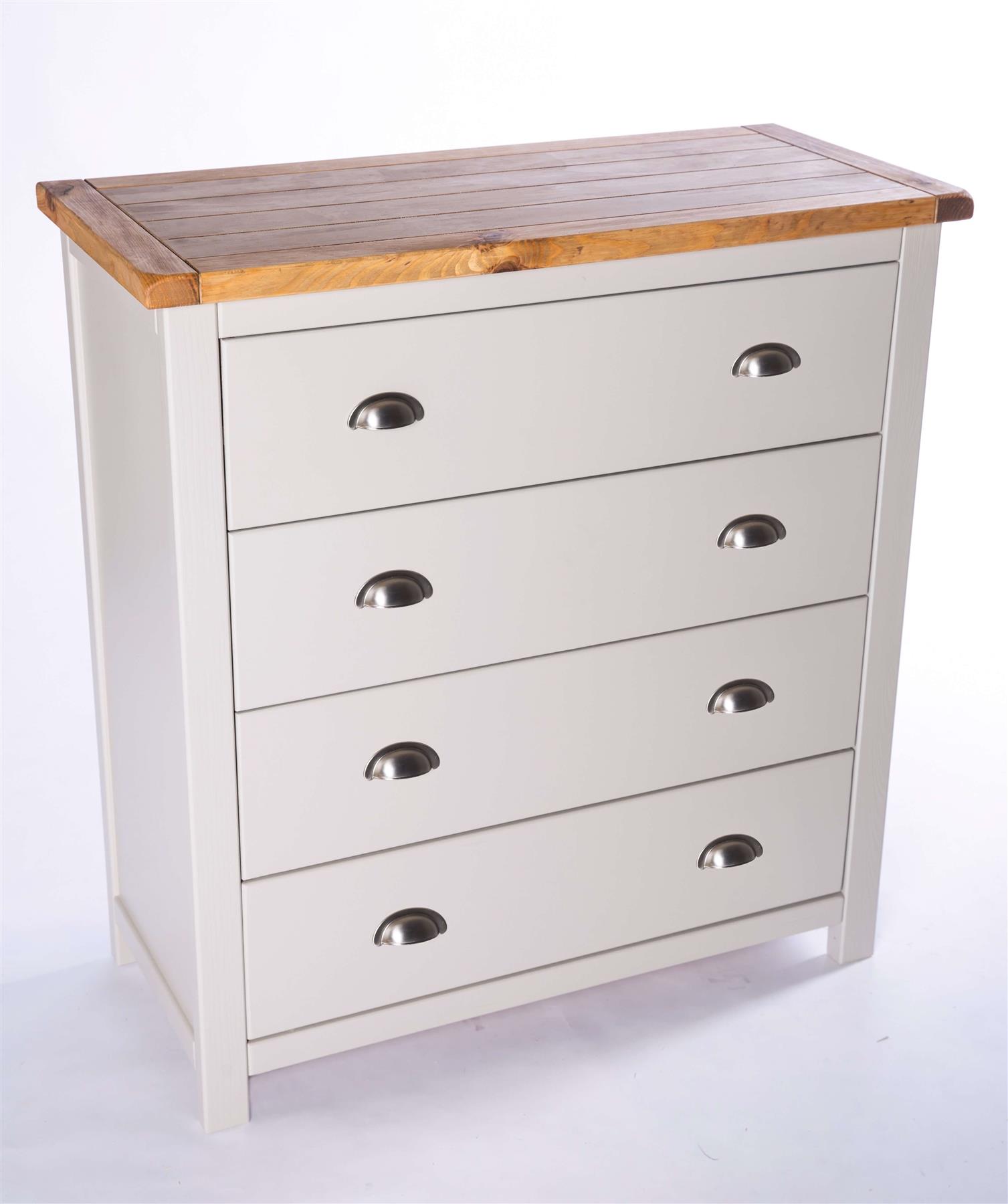 Chest of 4/5/6 Drawers Light Grey Bedroom Furniture Storage Cabinet Wooden Unit - Picture 8 of 21