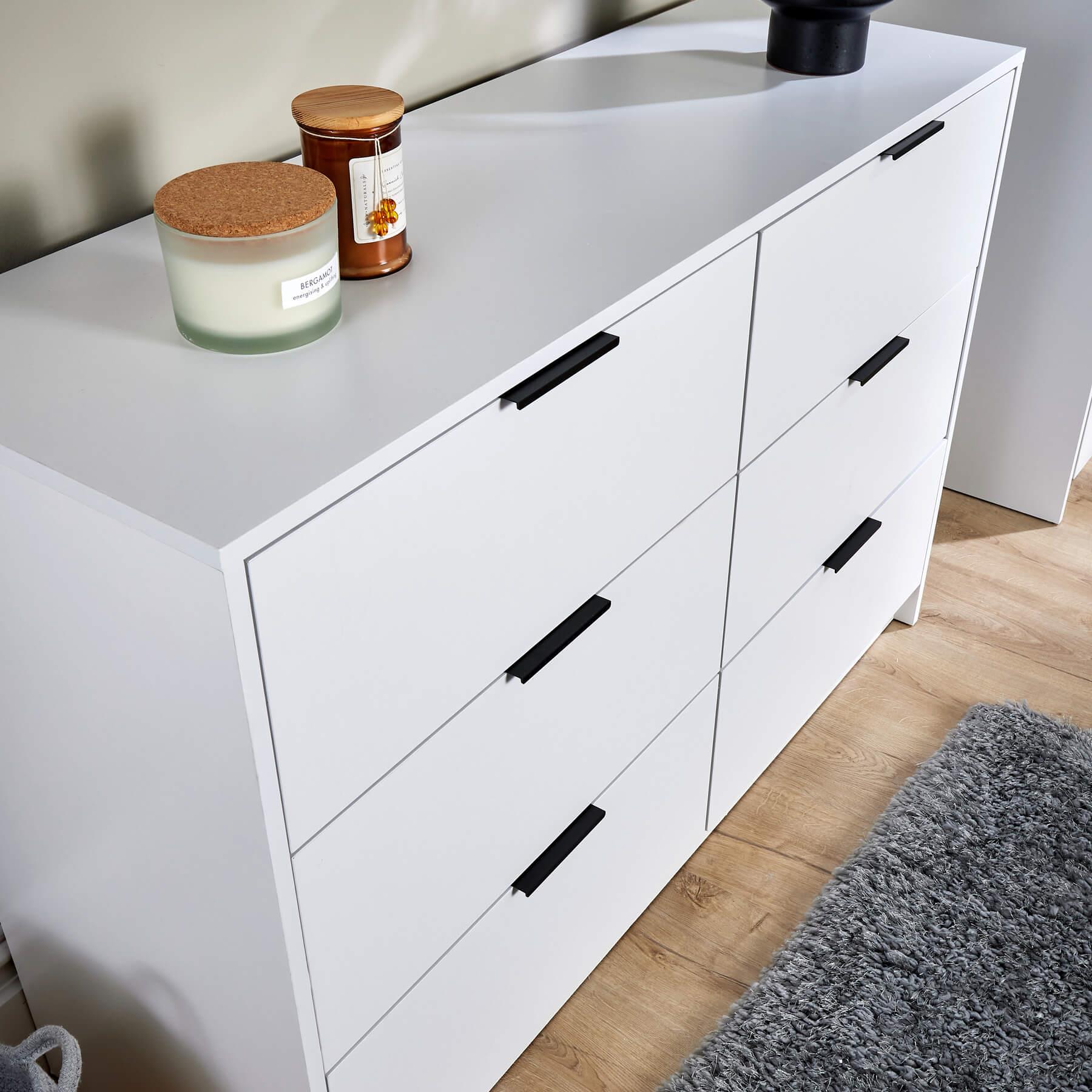 Chest 6 Drawers Bedroom Furniture Clothing Bedside Storage Organiser Wide - Picture 27 of 30