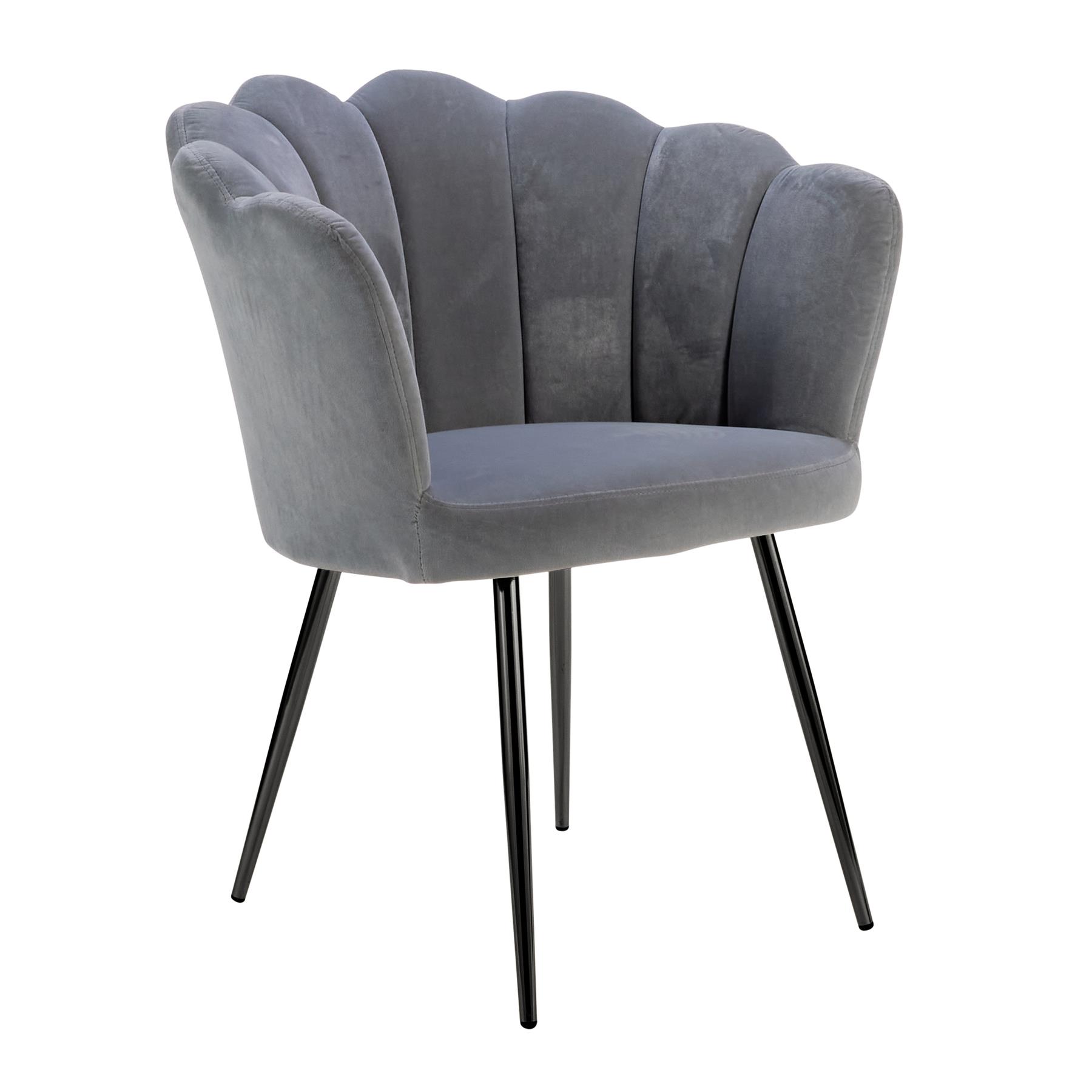 Grey Boucle Fabric Scallop Shell Chair Wing Back Armchair Sofa Gold Legs - Picture 18 of 41
