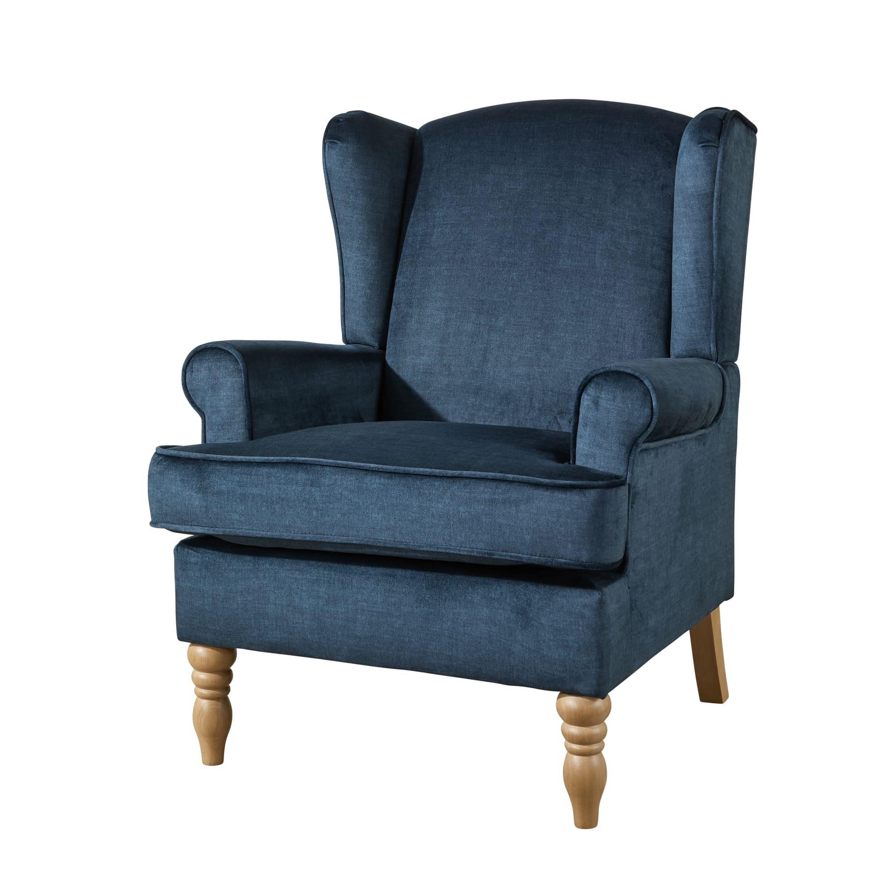 Helena Wingback Armchair Modern Accent Chair Occasional Sofa Seating Wooden Legs - Picture 8 of 29