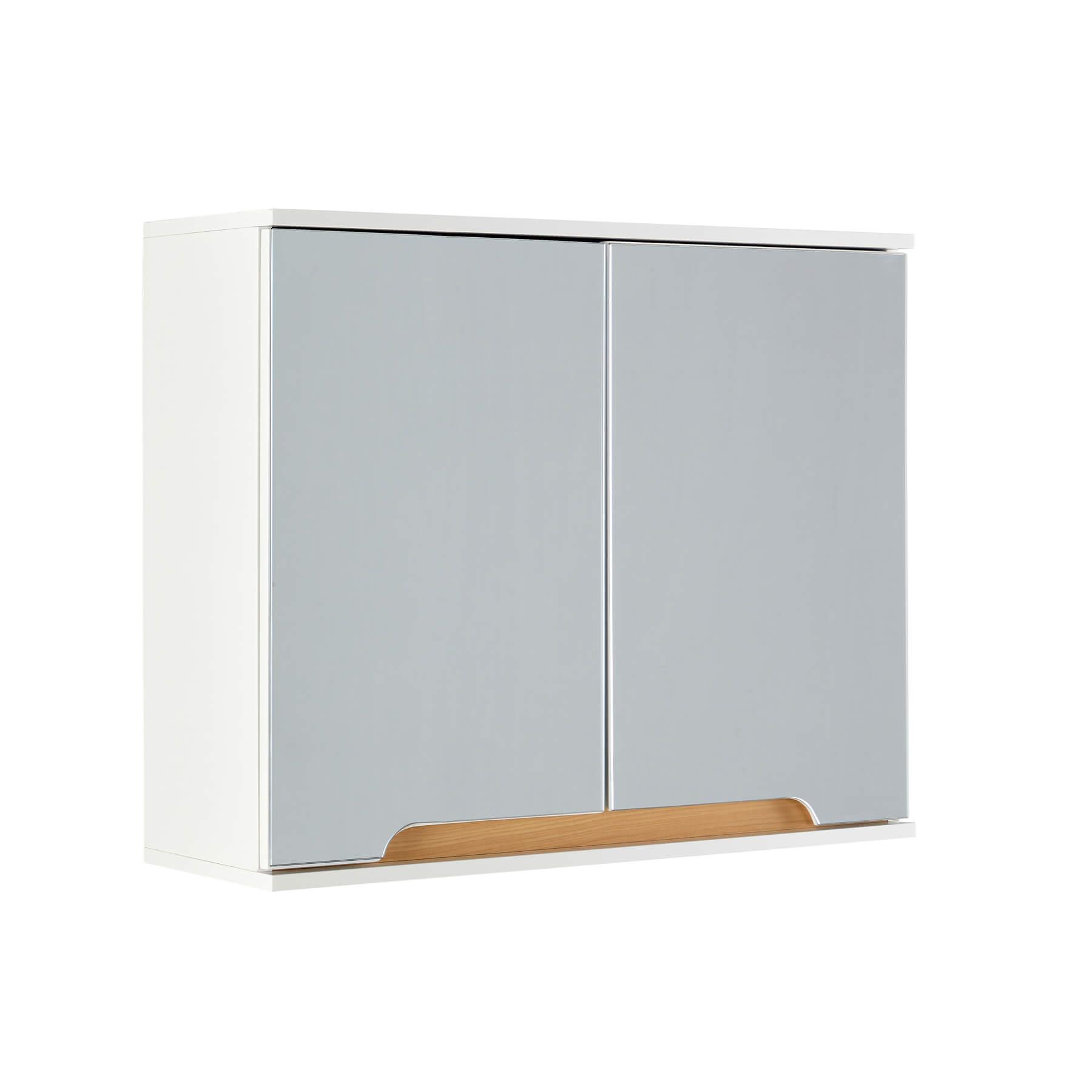 Badschrank Wandmontage Aufbewahrung Regal Organizer Schrank Waschtischunterschrank Weiß - Bild 7 von 16