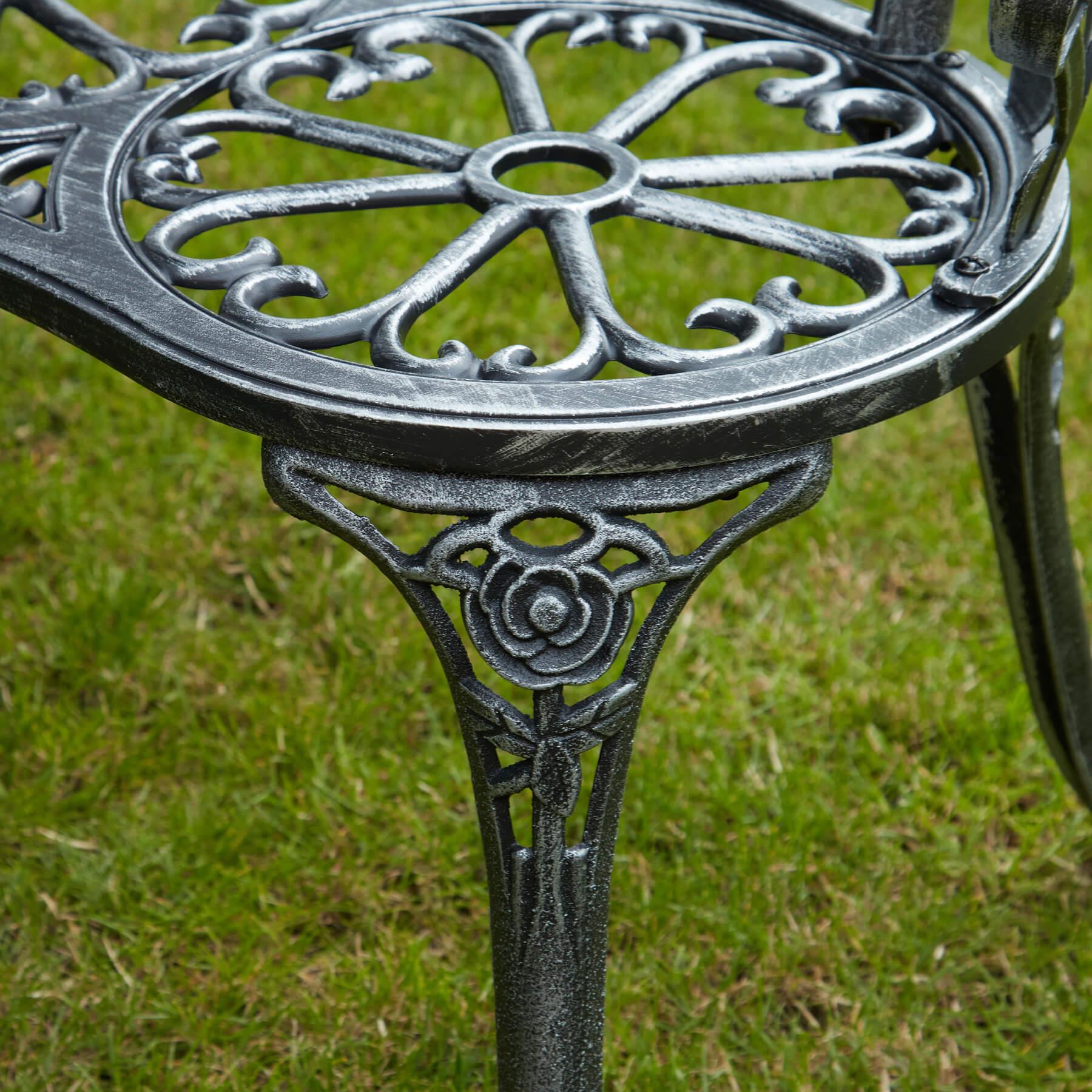 Cast Aluminium Garden Bench Metal Frame 2 Seater Patio Furniture Outdoor Seating - Picture 17 of 29