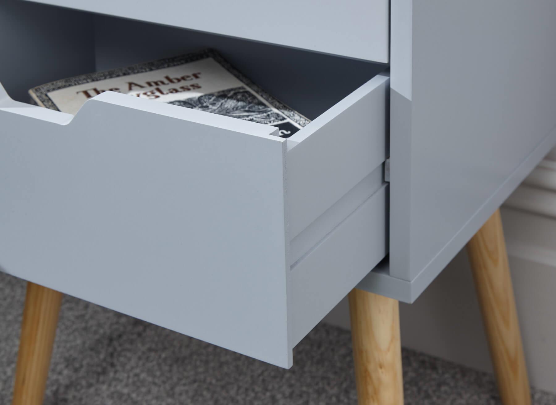 Bedside Tables 2 Drawer Nightstand Scandinavian Style