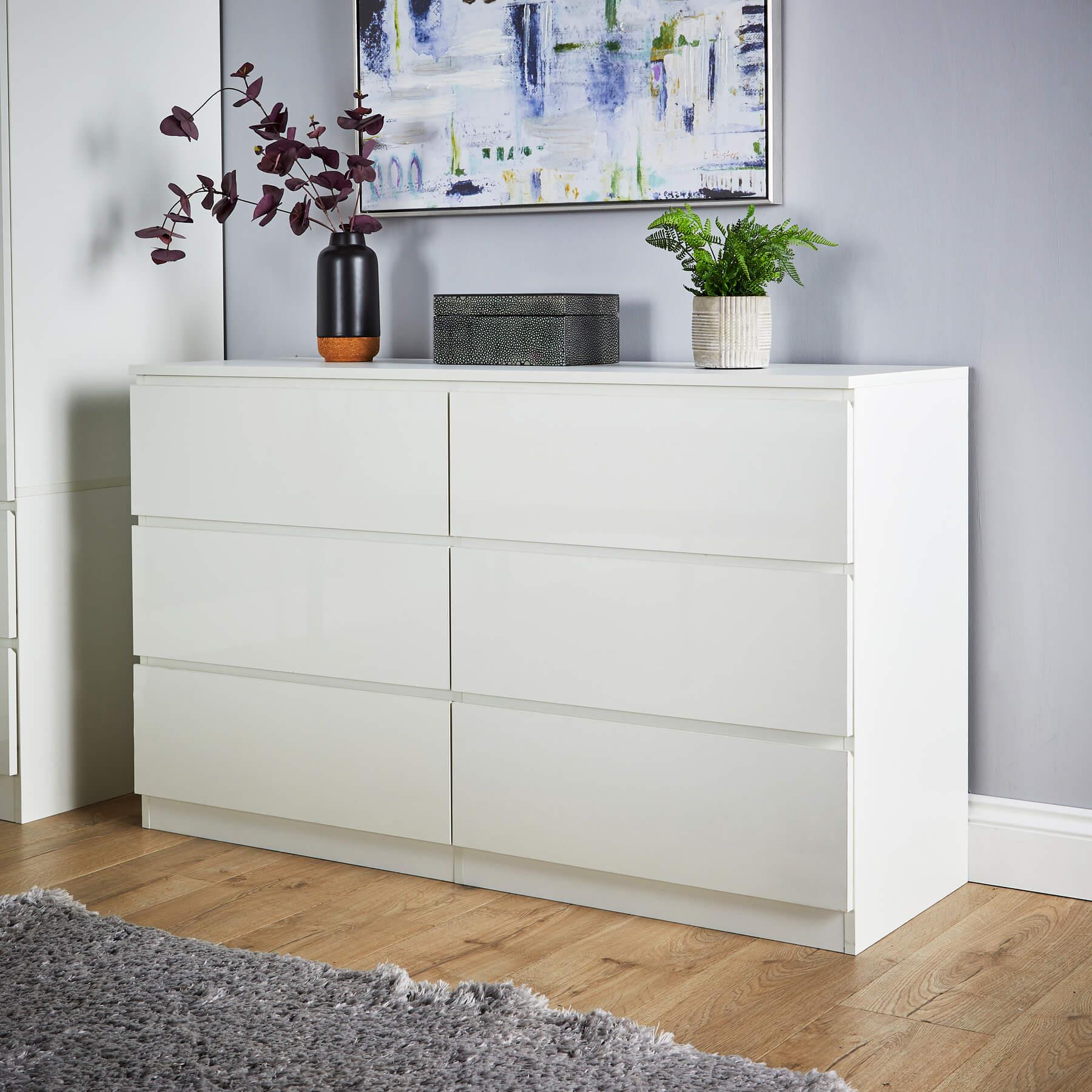 Cómoda 4/6 cajones amplio mueble de dormitorio unidad de almacenamiento organizador moderno - Imagen 36 de 42