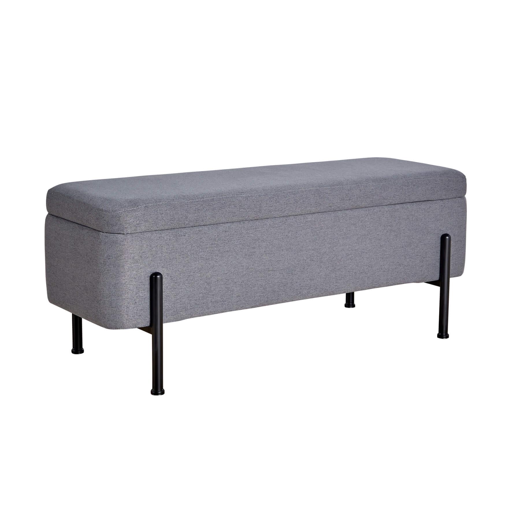 Storage Ottoman Seat Velvet Metal Legs Compact Storage Bedroom Home Furniture - Picture 18 of 55
