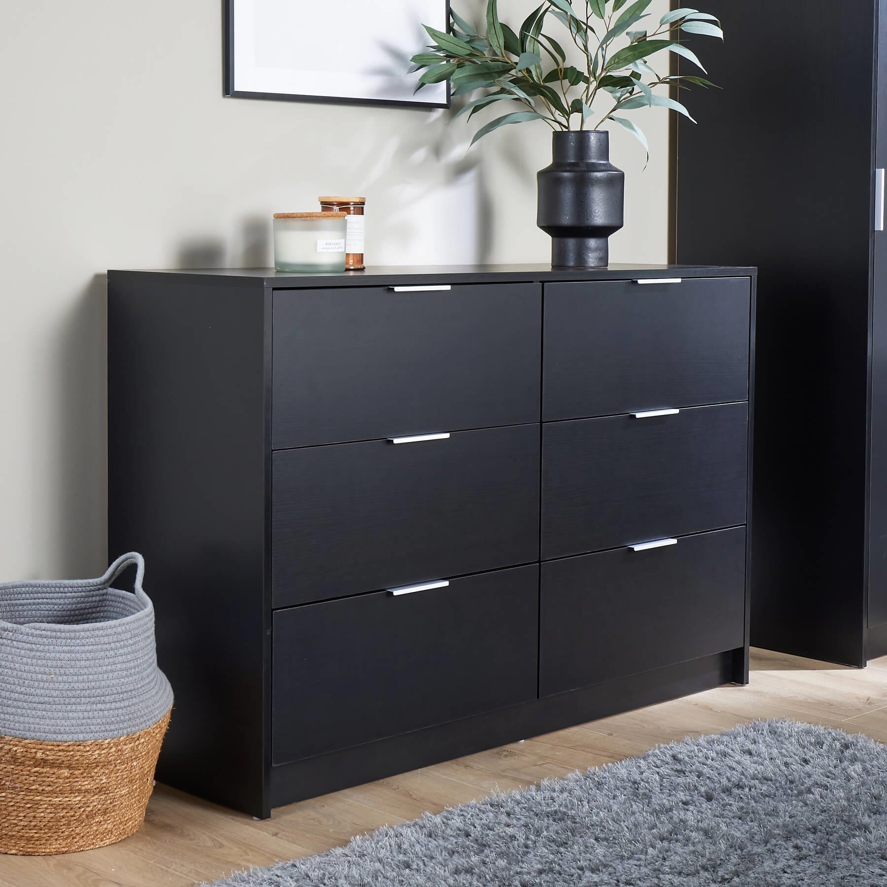 Chest 6 Drawers Bedroom Furniture Clothing Bedside Storage Organiser Wide - Picture 2 of 30