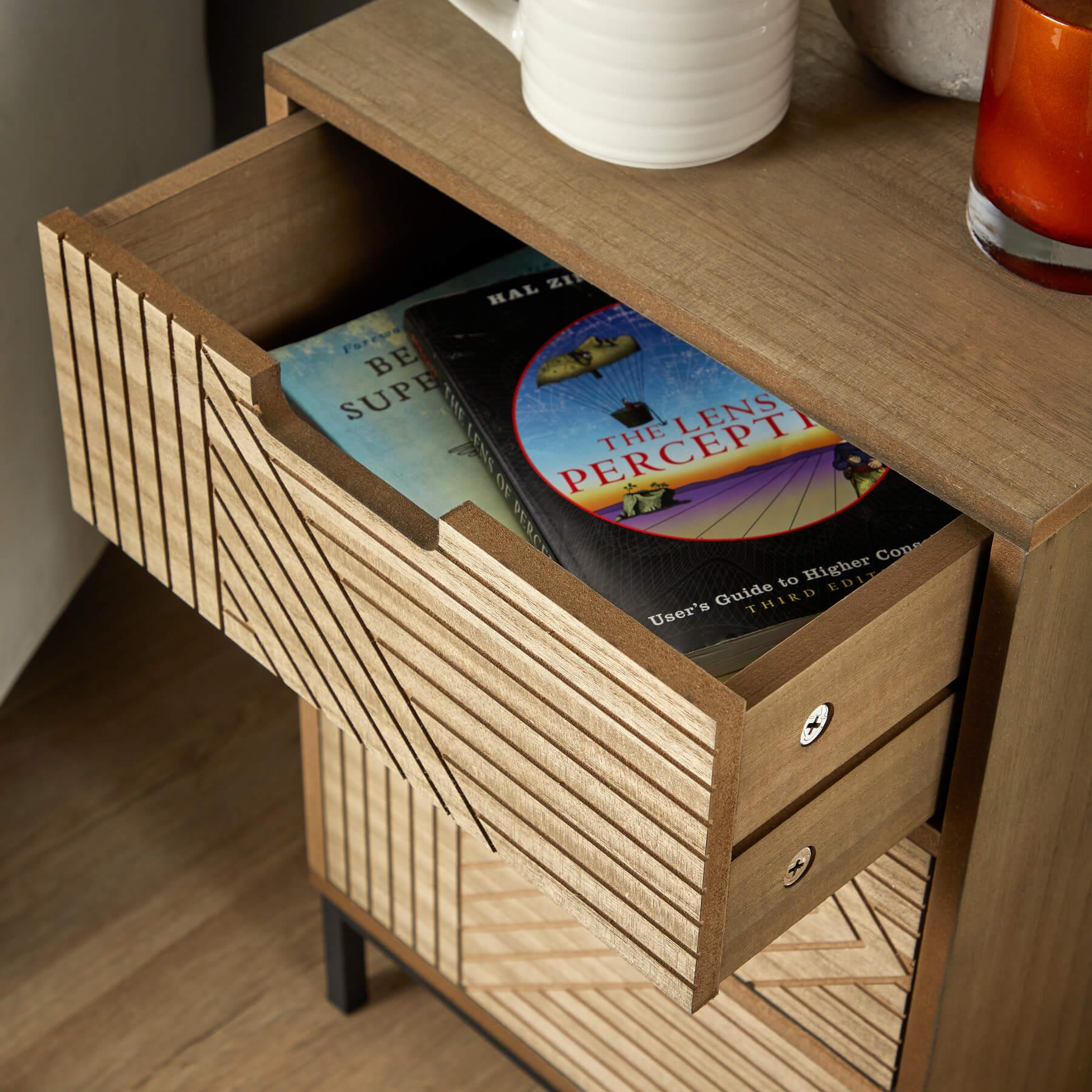 Solid Chest 3/4 Storage Drawers Geometric Design Bedroom Clothing Organiser Unit - Picture 11 of 22